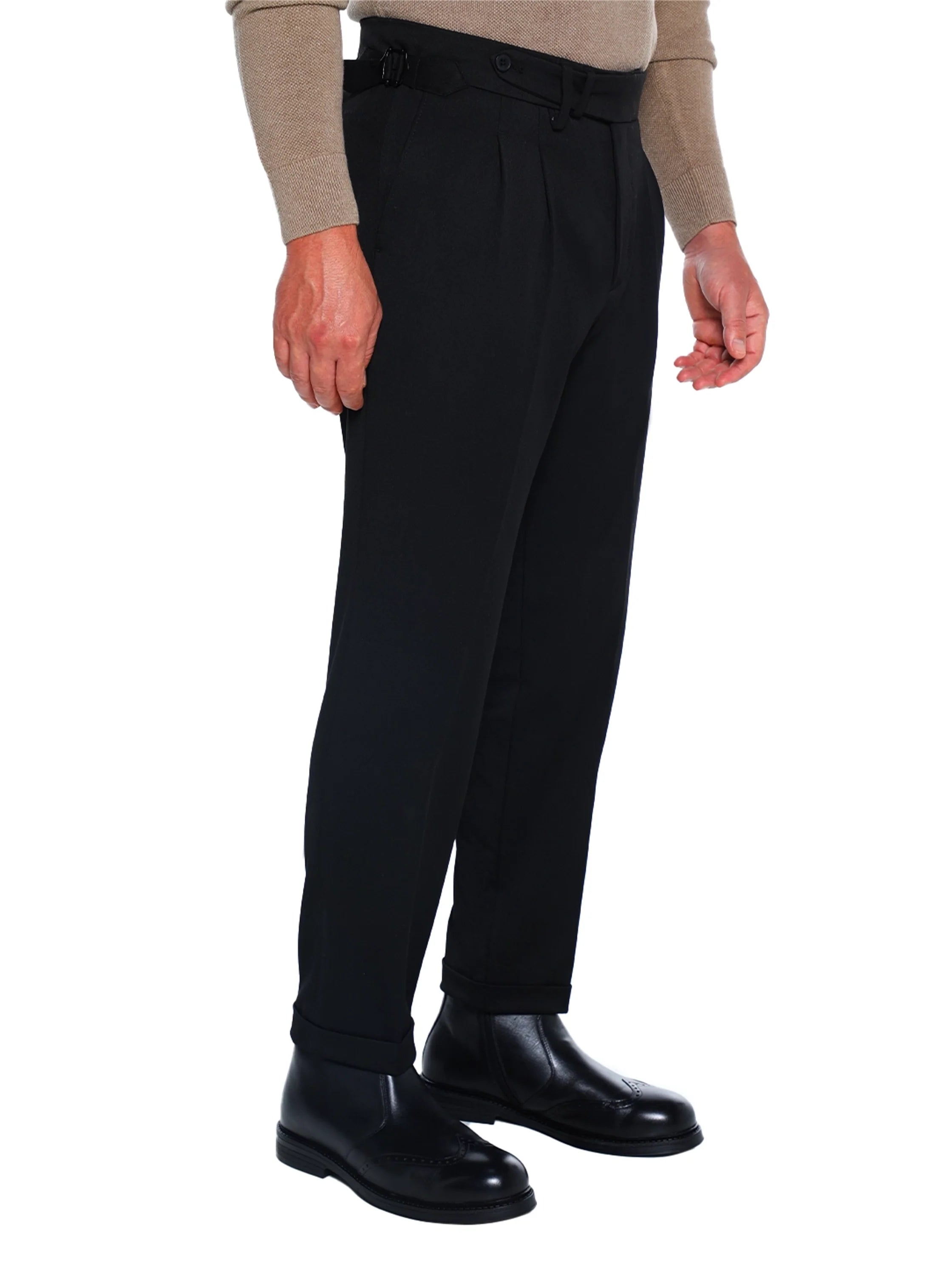 Smart Casual Black Pant With Extended Waistband