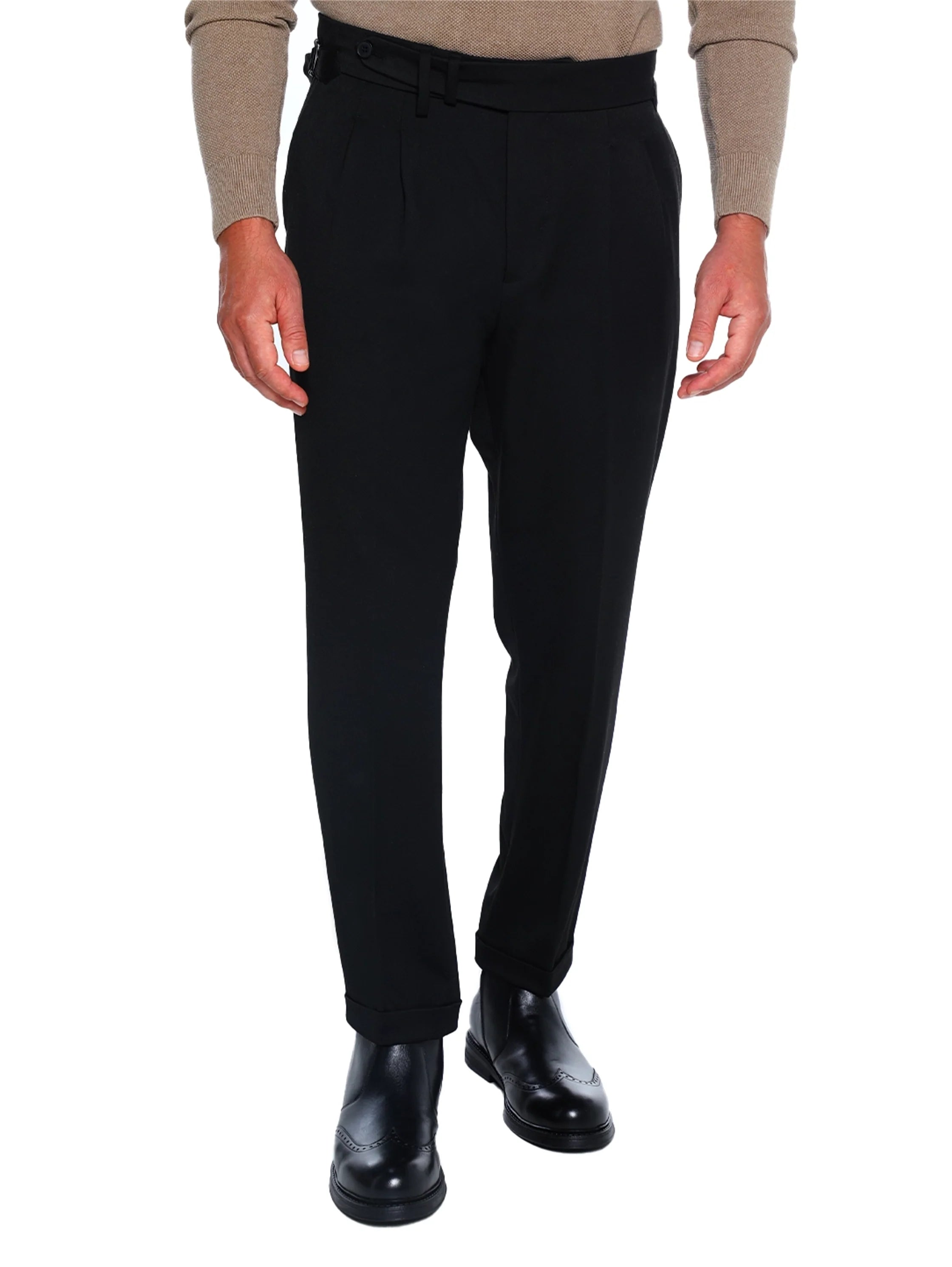 Smart Casual Black Pant With Extended Waistband
