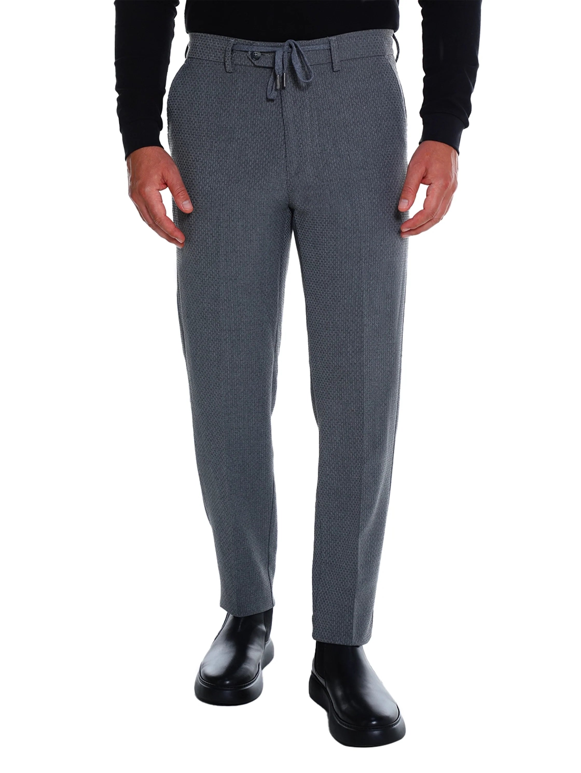 Dark Grey Casual Drawstring Pant With Side Pockets