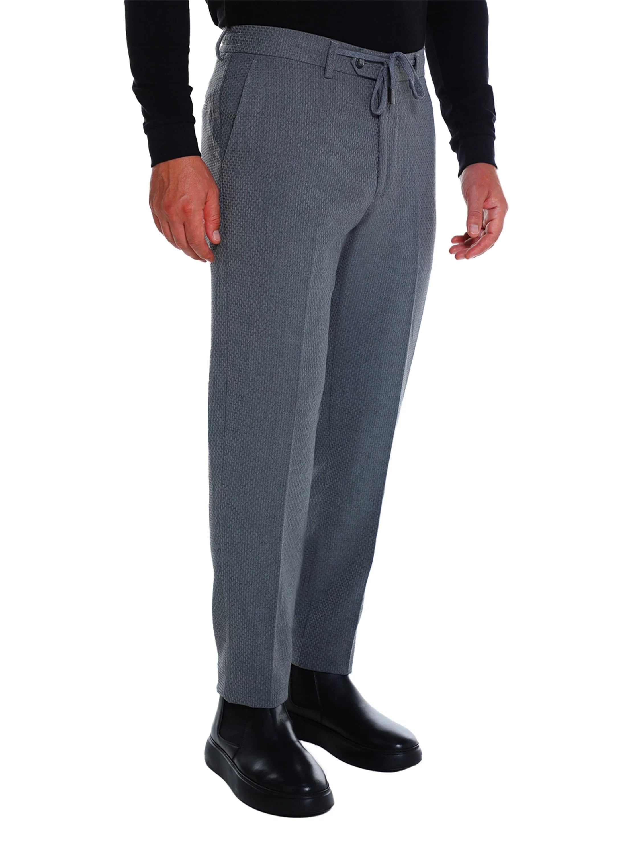 Dark Grey Casual Drawstring Pant With Side Pockets