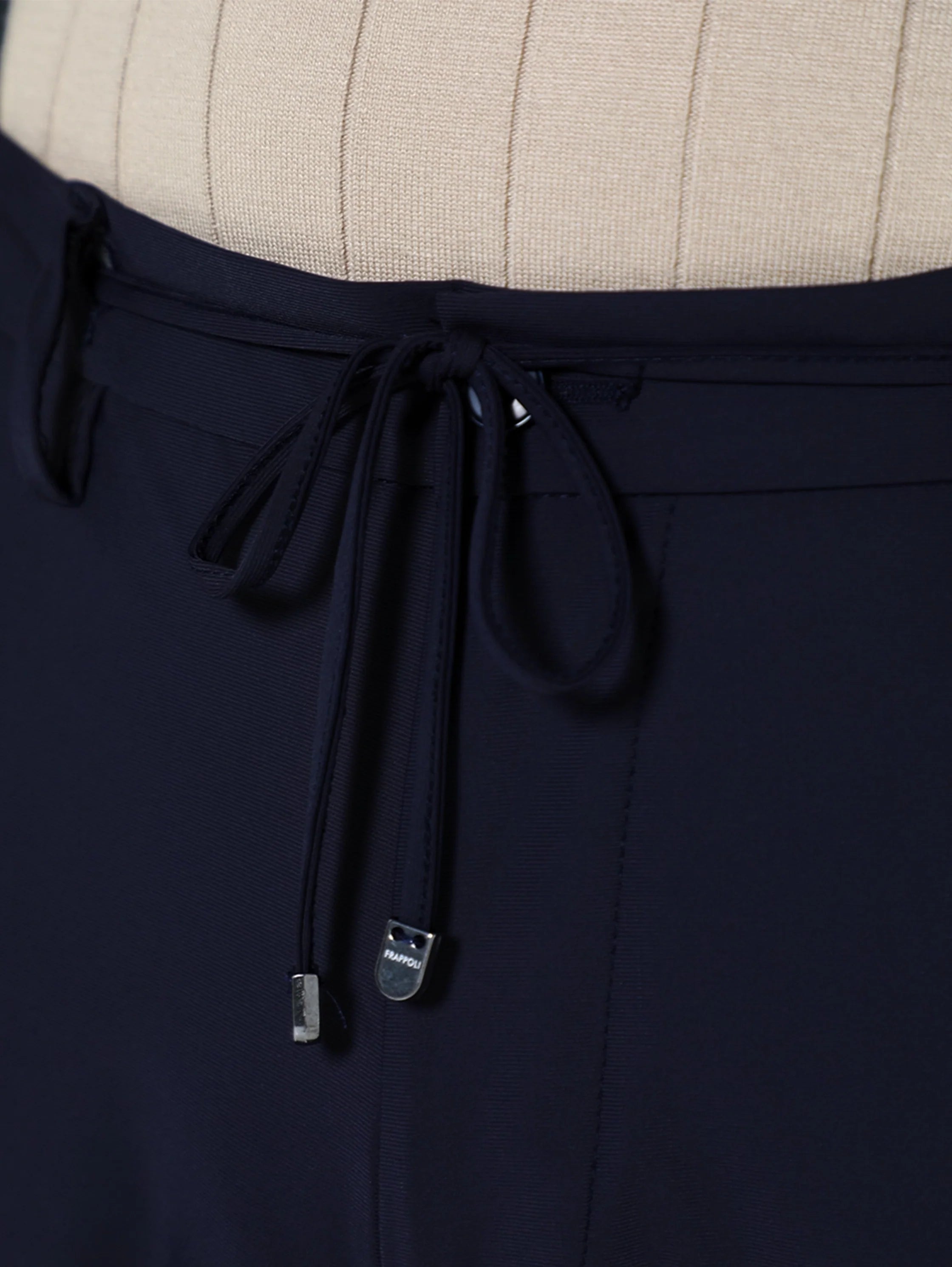 Modern Silhouette Navy Pant With Elastic Waist