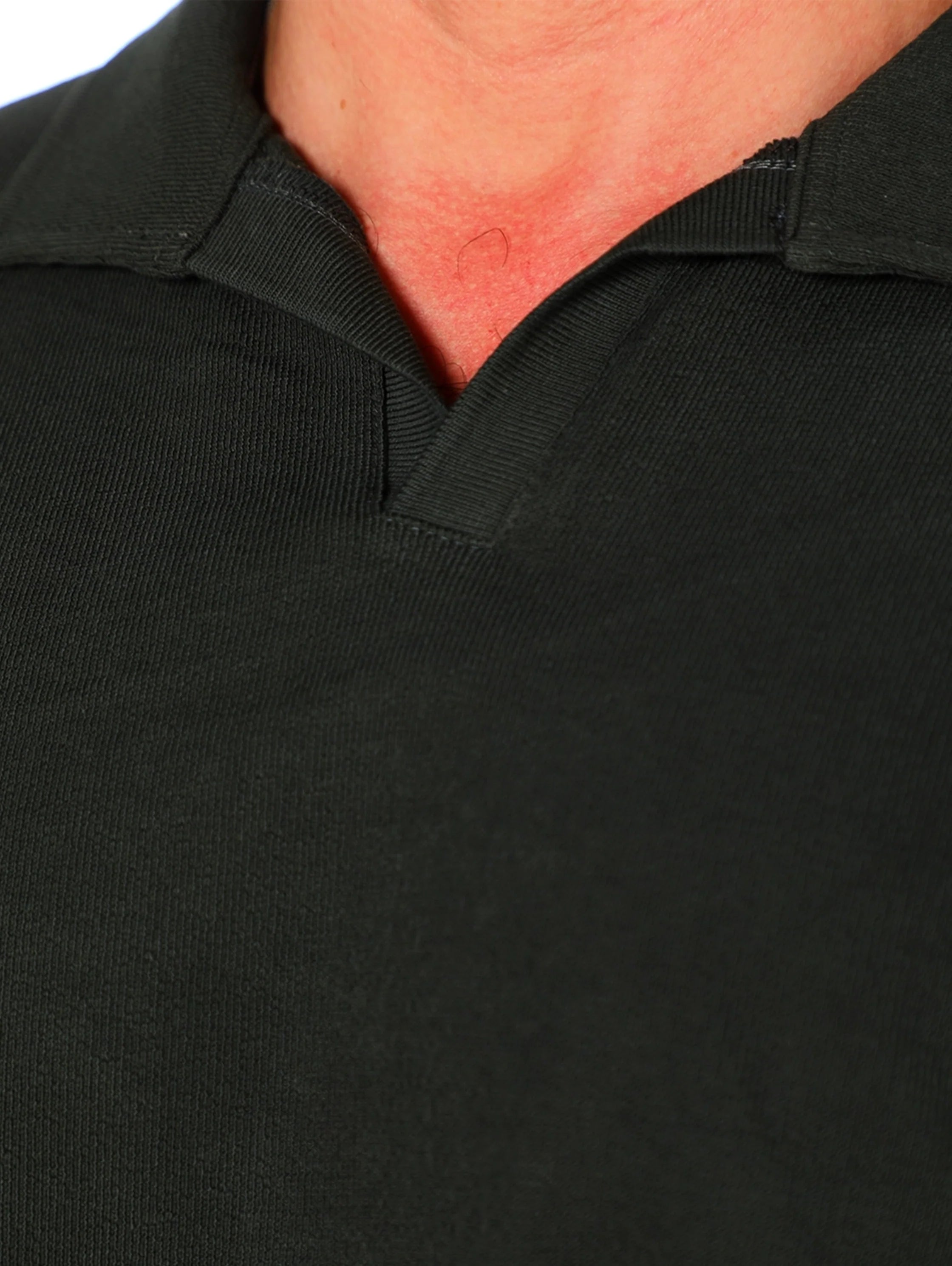 Olive Casual Pullover With Polo Collar
