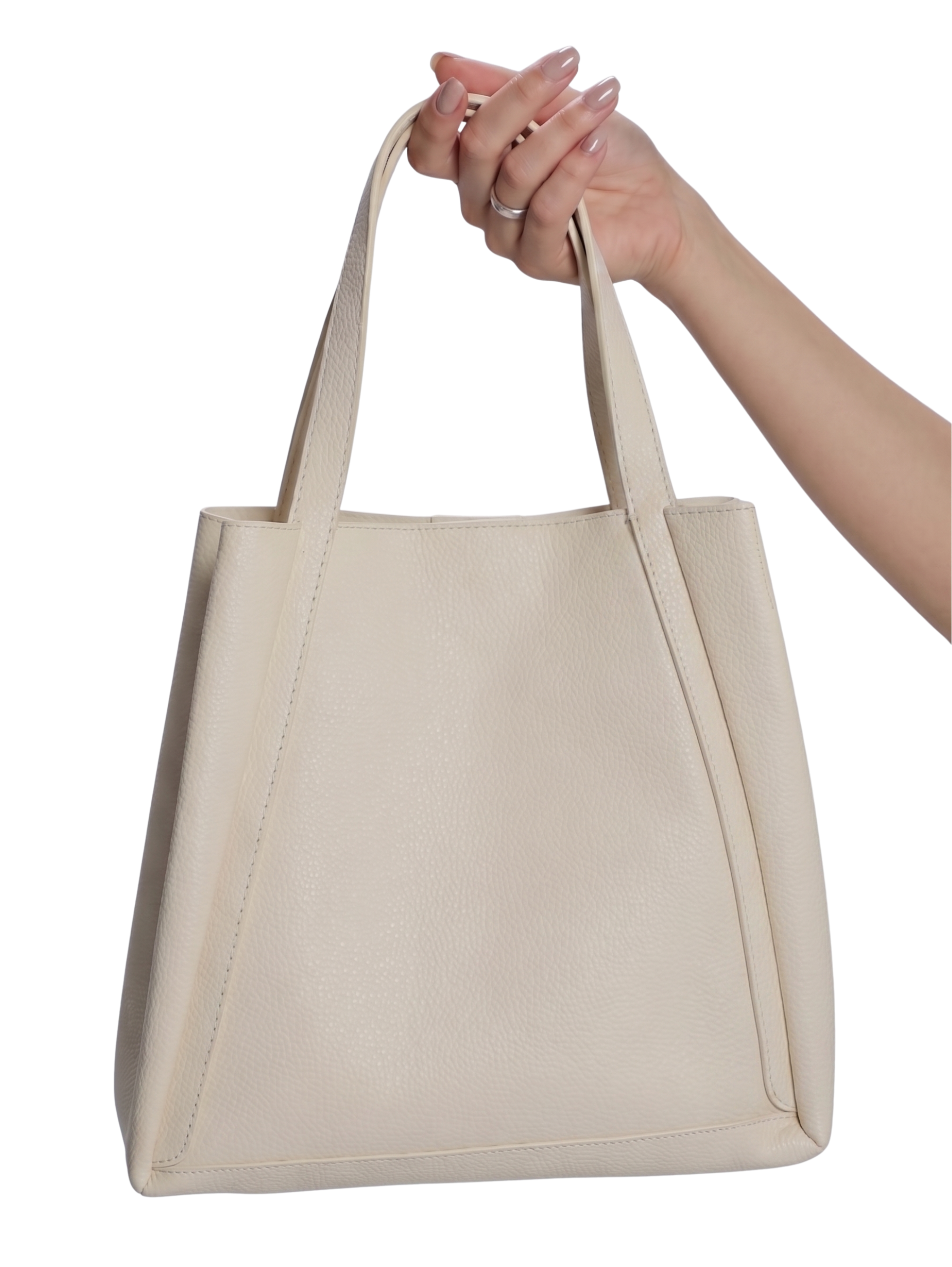 Light Beige Trapezoidal Silhouette Bag