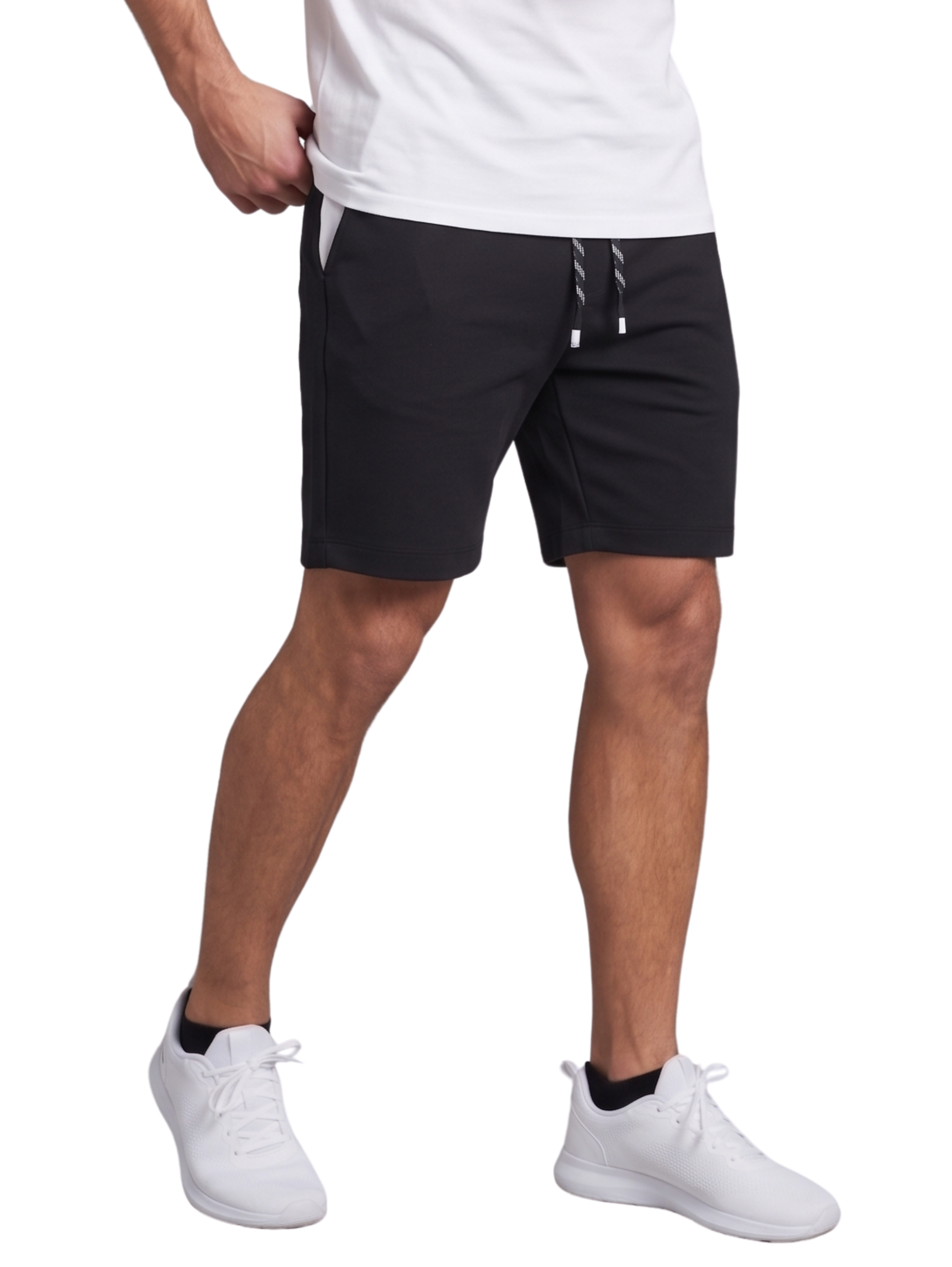 Xint Black Casual Cotton Regular Fit Short