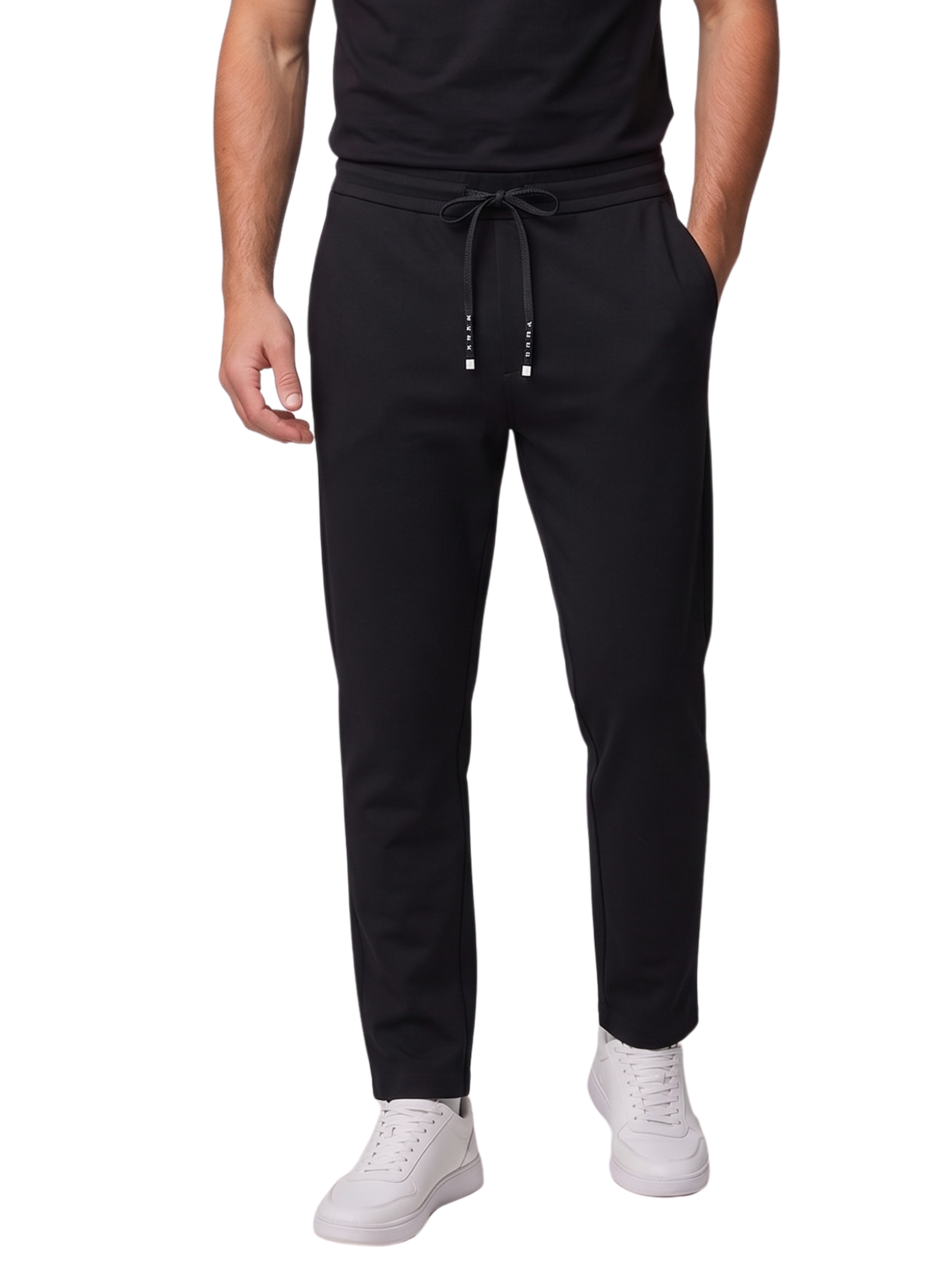 Xint Black Cotton Regular Fit Pant