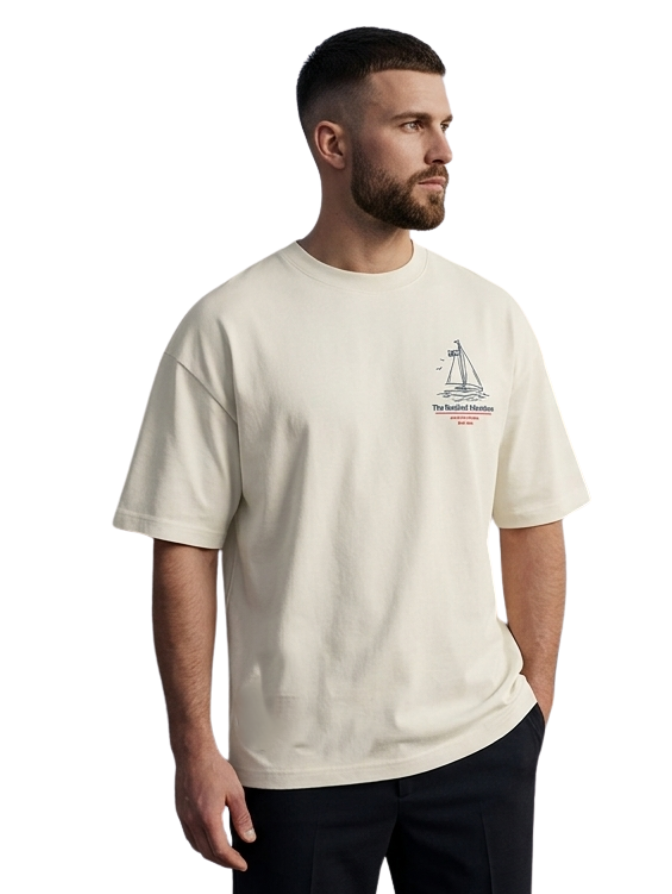 Oversized Milky T-Shirt With Back Design