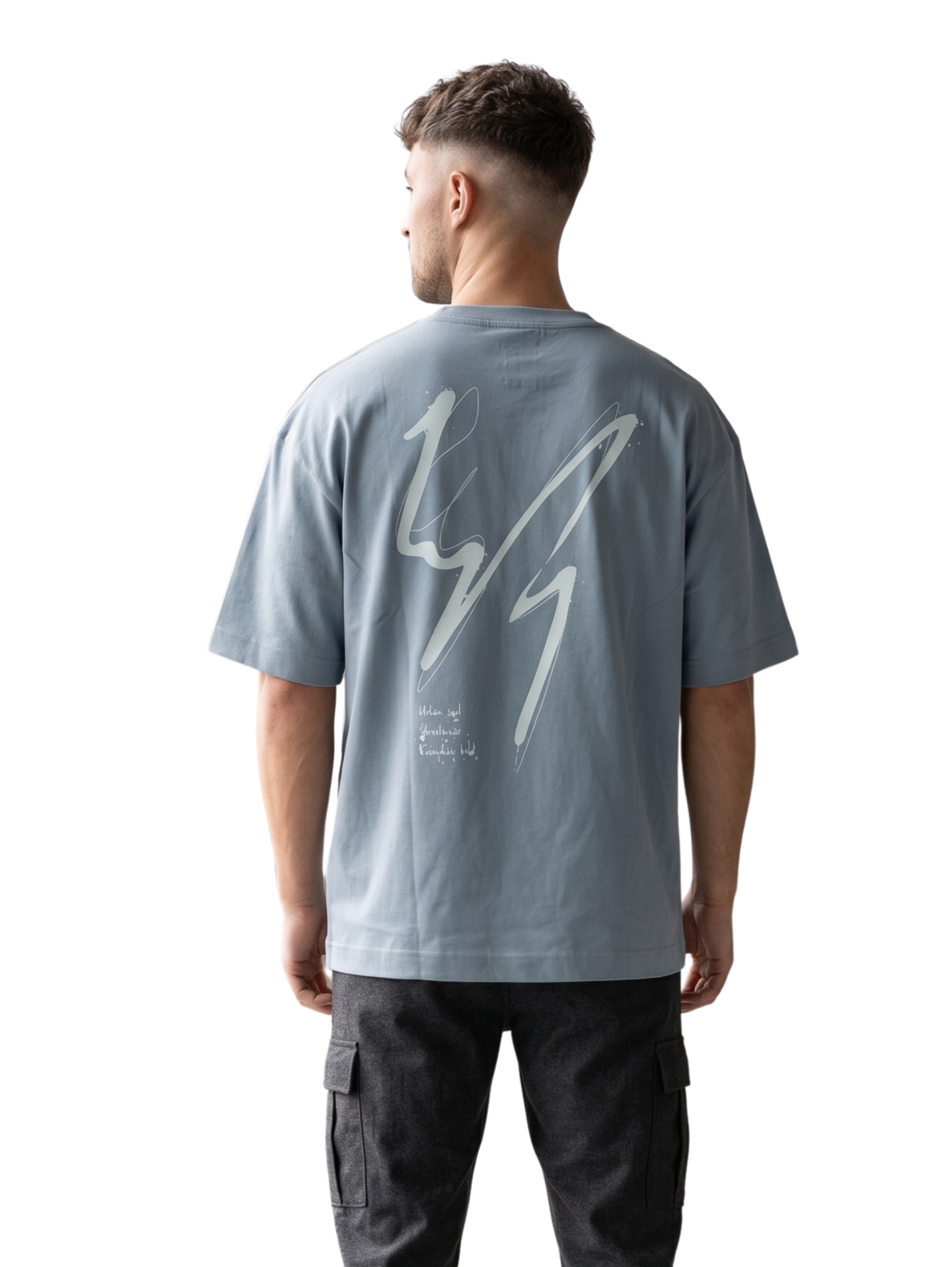 Oversized Denim T-Shirt With Back Design
