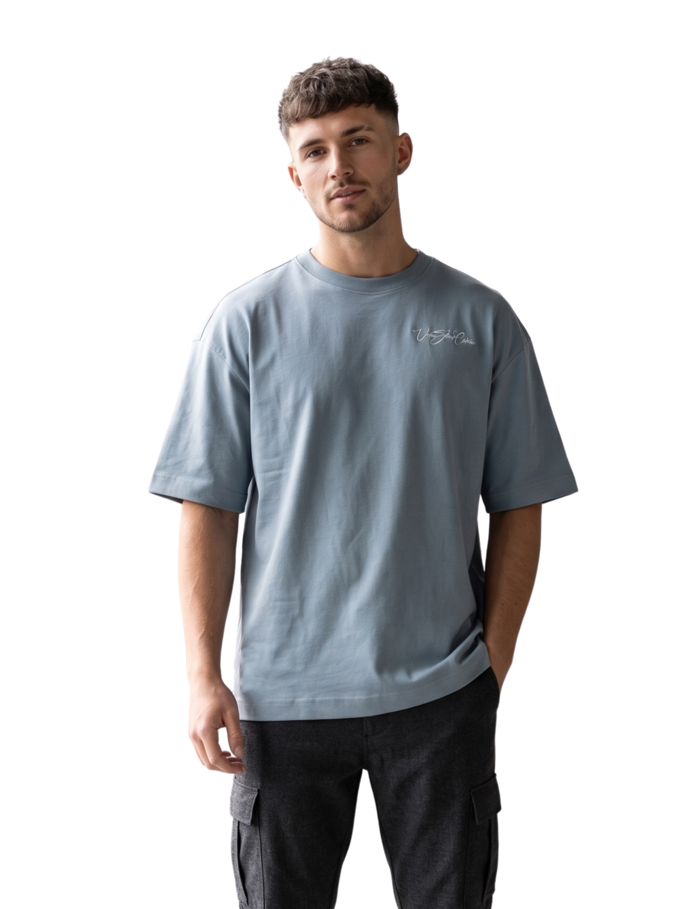 Oversized Denim T-Shirt With Back Design