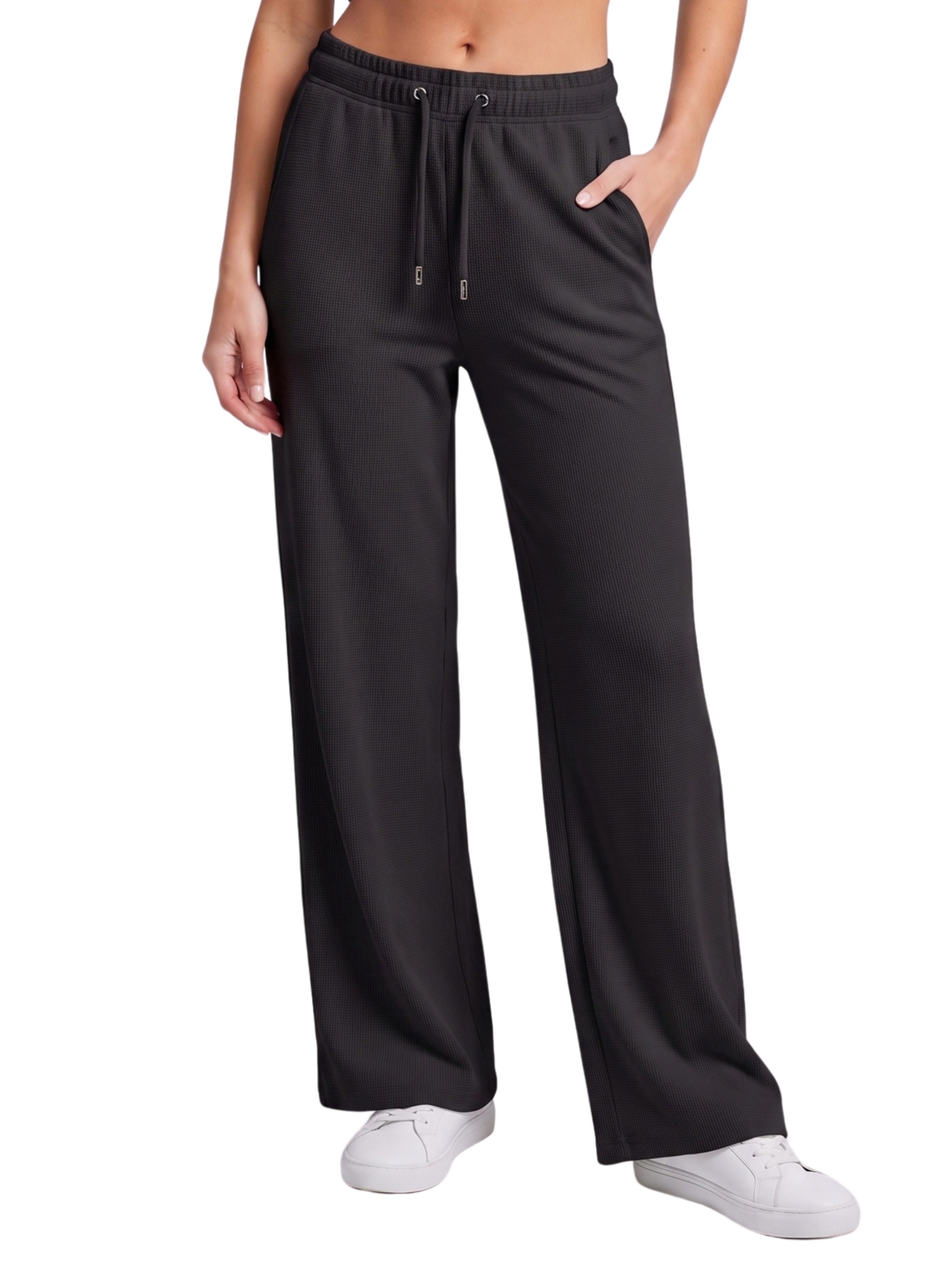 Black Wide Leg High Waisted Jogger