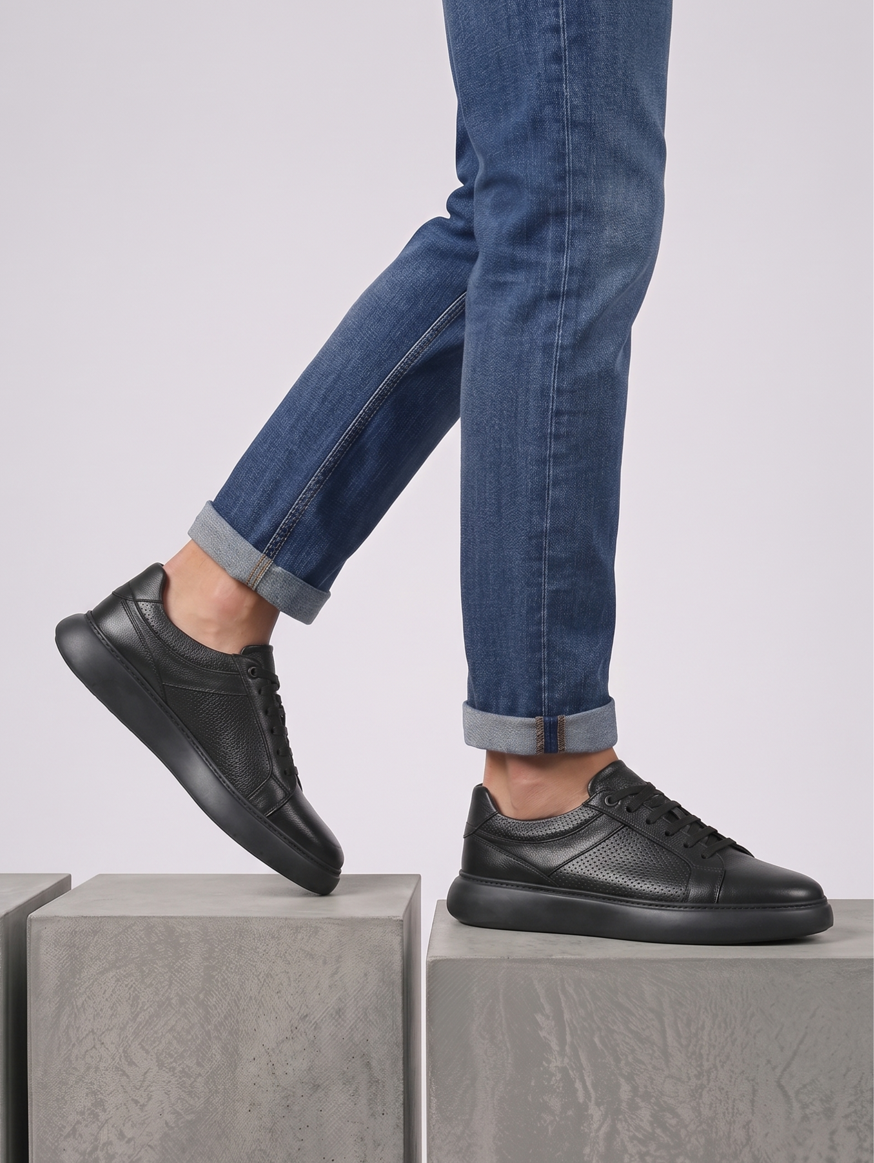Black Casual Leather Shoes