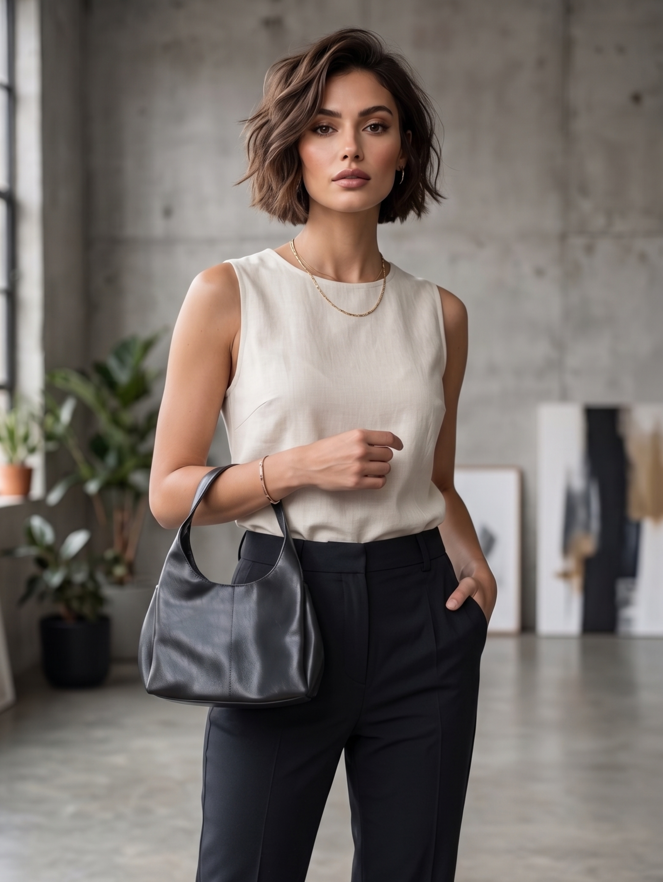 Elegant Black Minimalist Tote Bag
