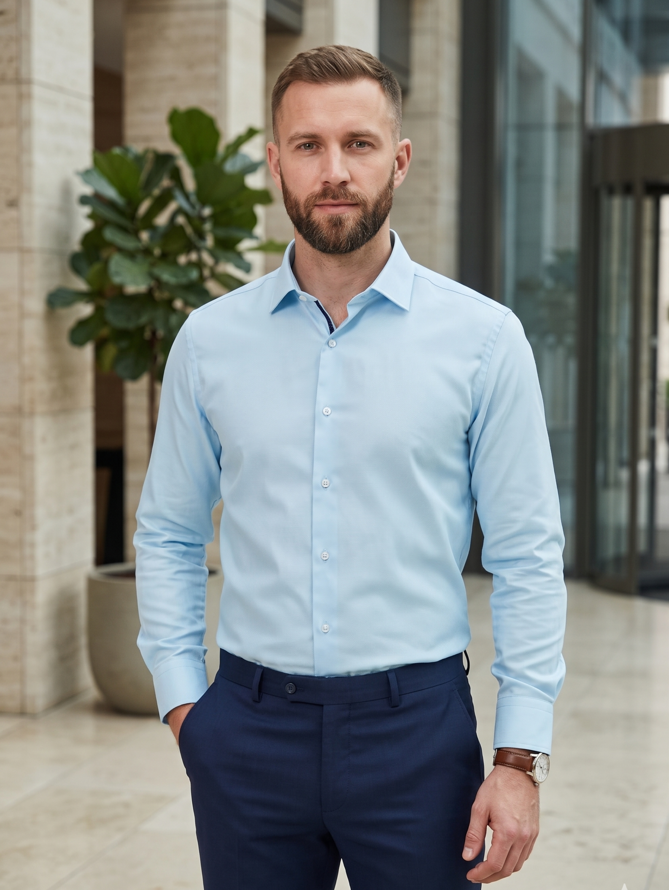 Light Blue Classic Slim Fit Shirt