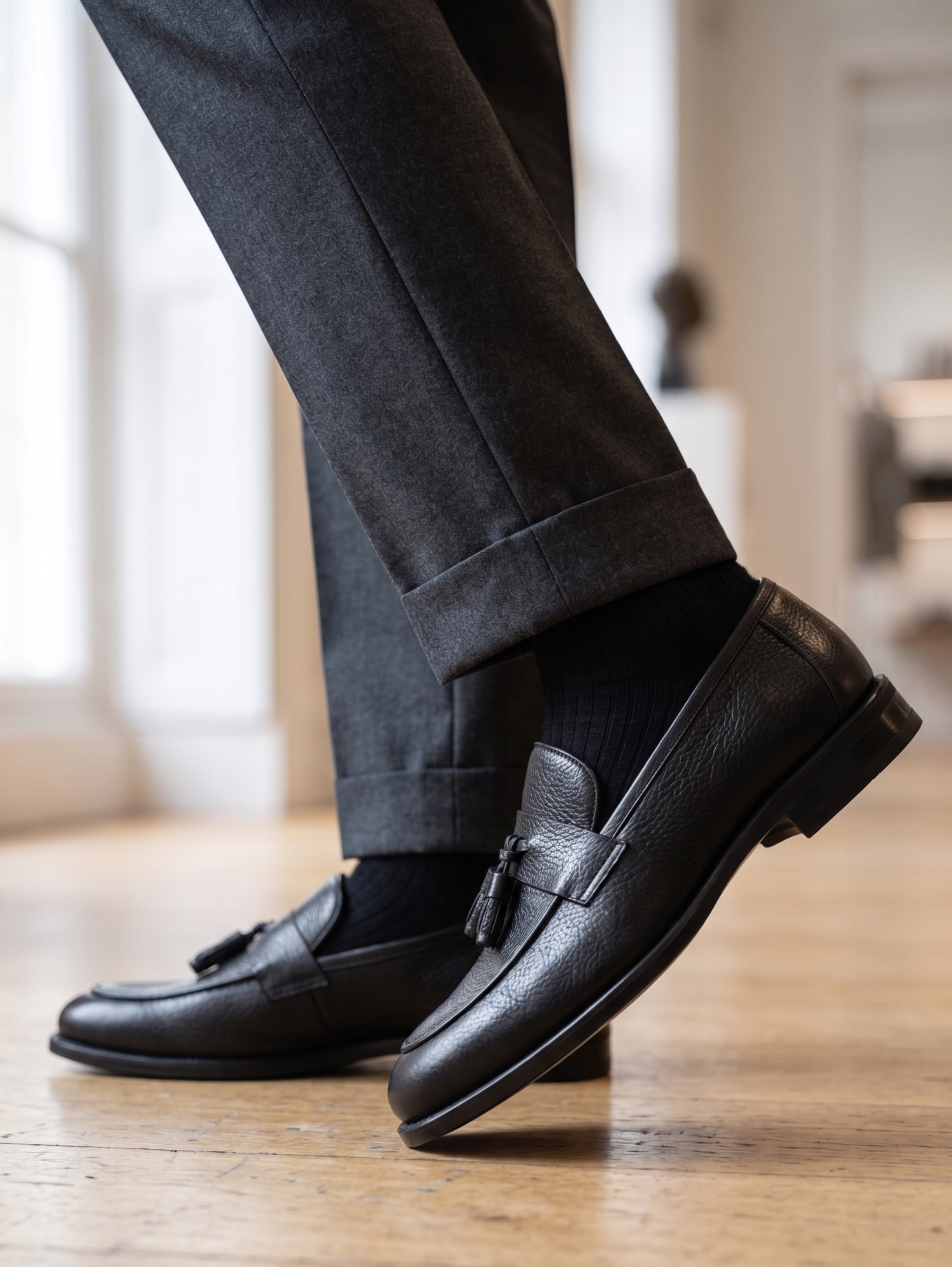 Black Classic Tassel Loafers