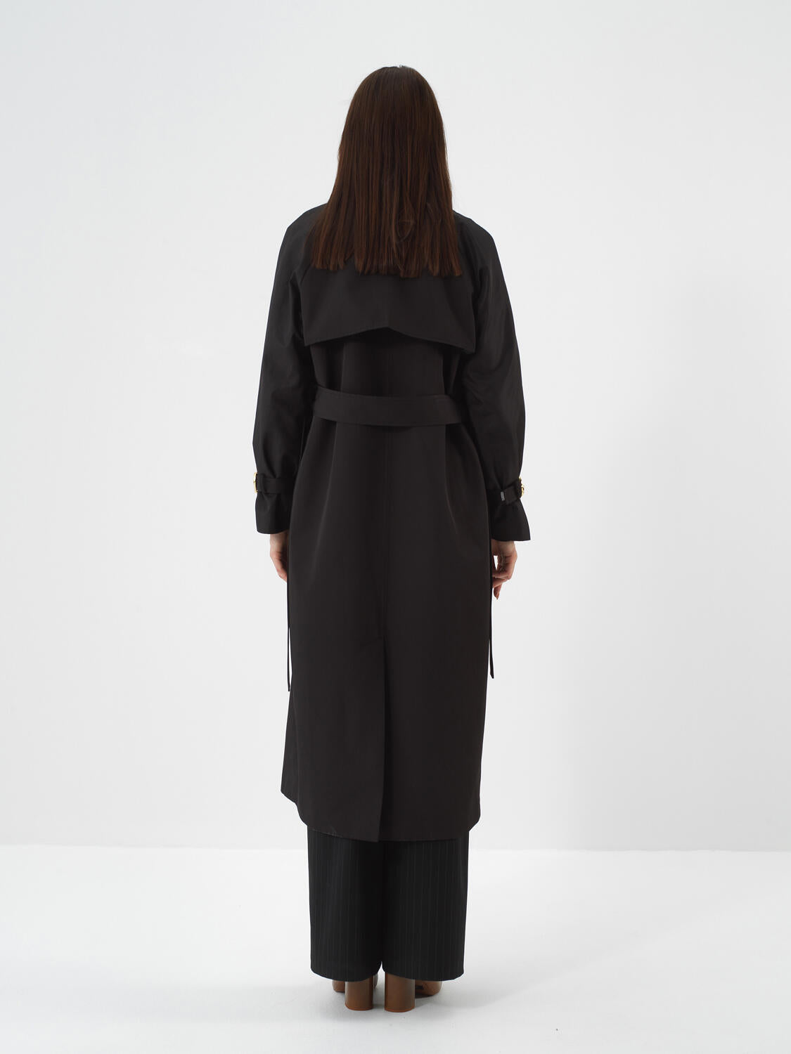 Xint Black Regular Fit Trench Coat That Protects its From