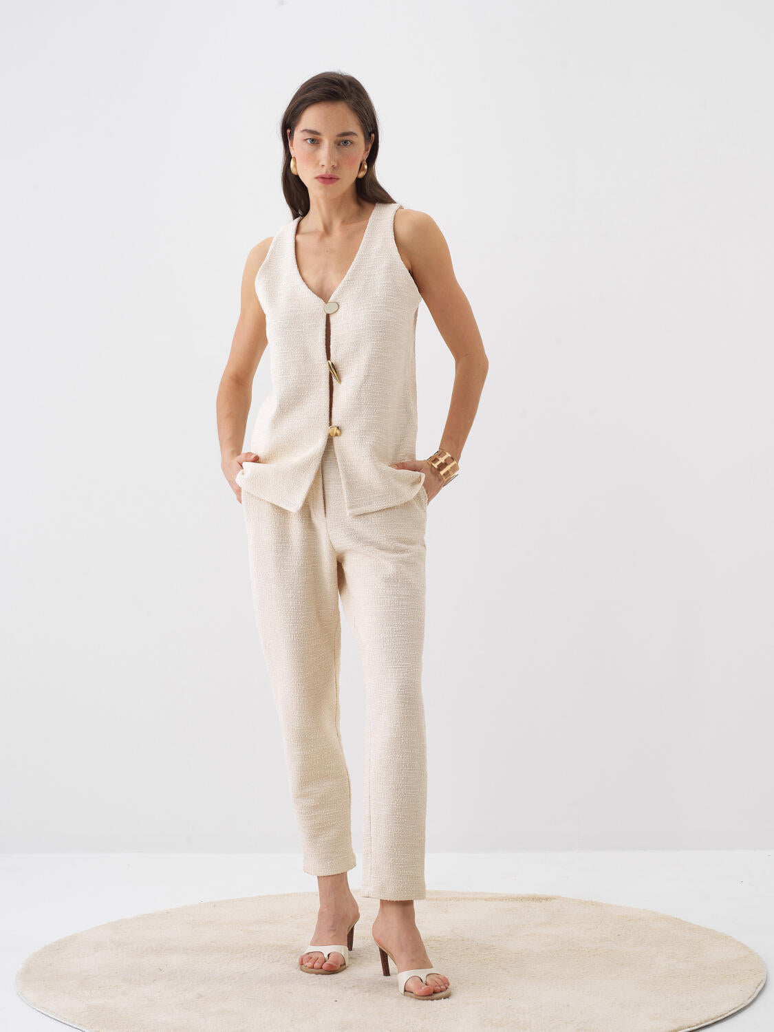 Xint Oversize Cotton Beige Blouse