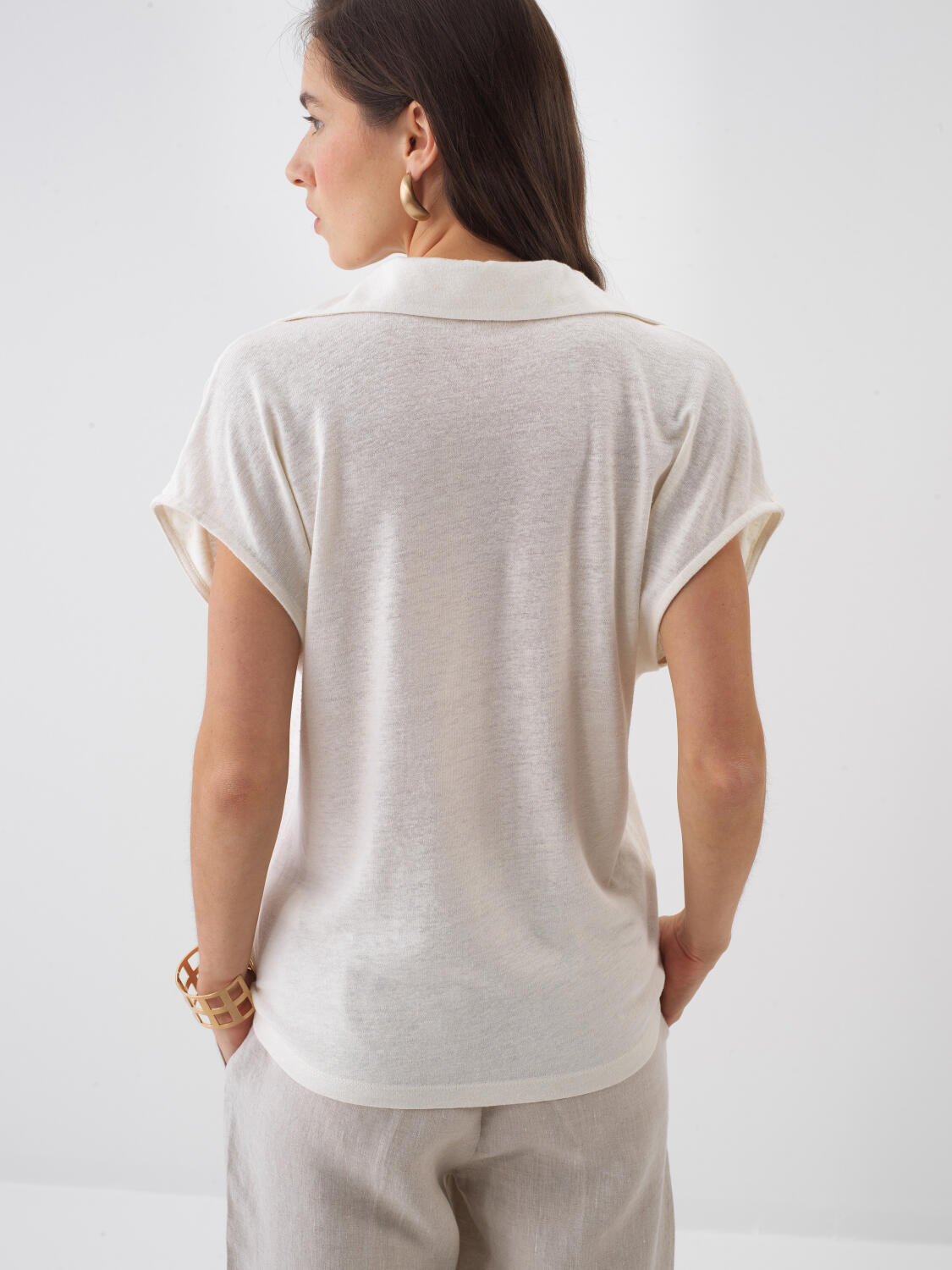 Xint Oversize Beige Linen Blouse