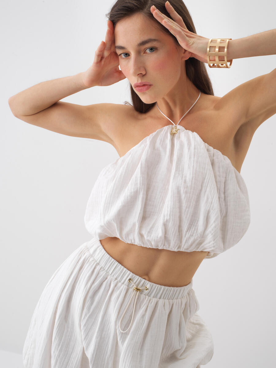 Xint White Cotton Top