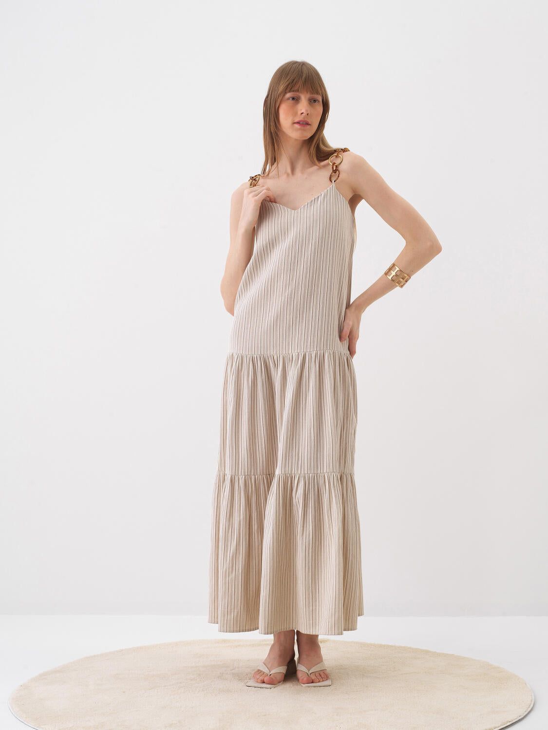Xint Beige Oversize Cotton Dress