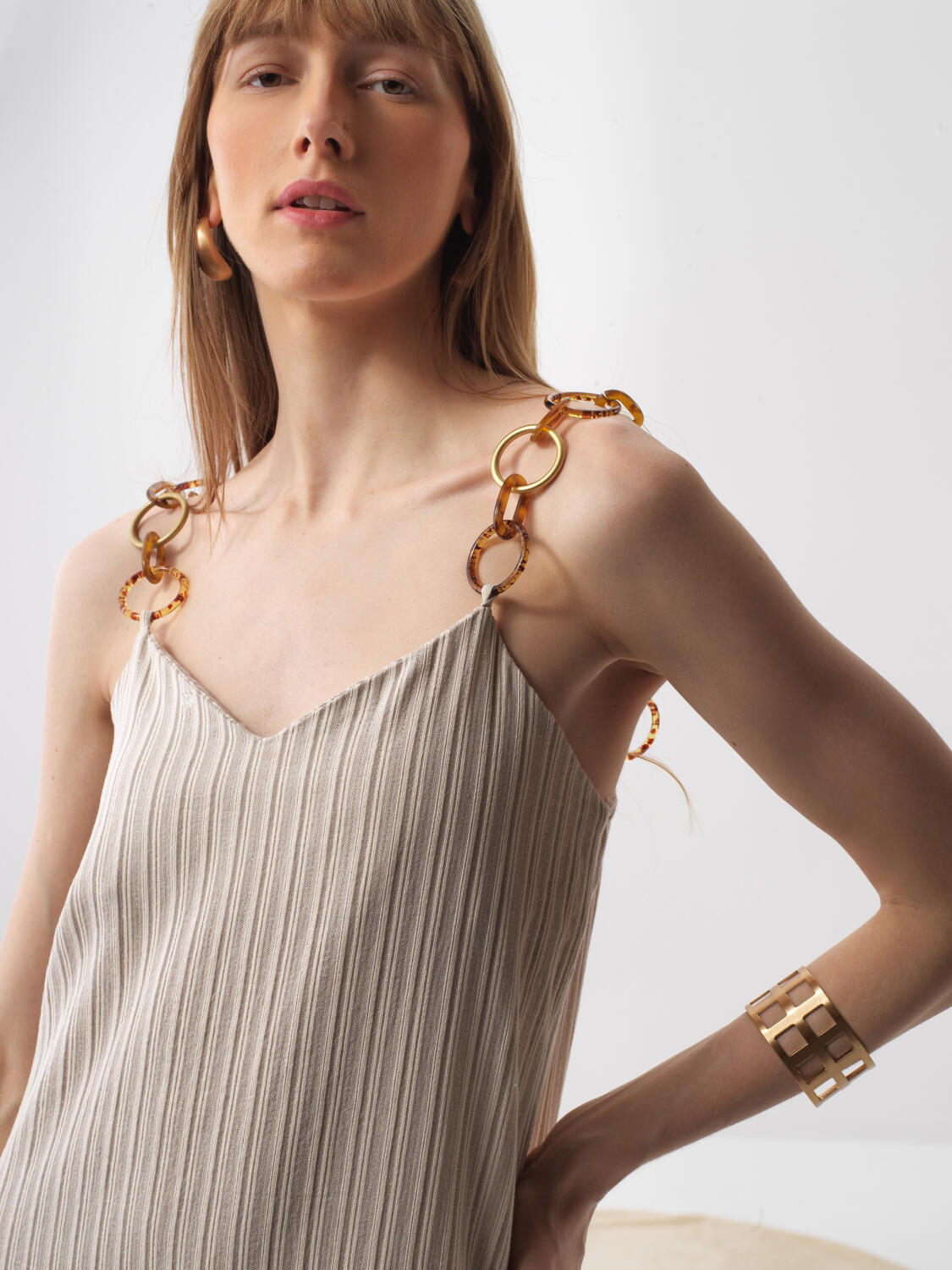 Xint Beige Oversize Cotton Dress