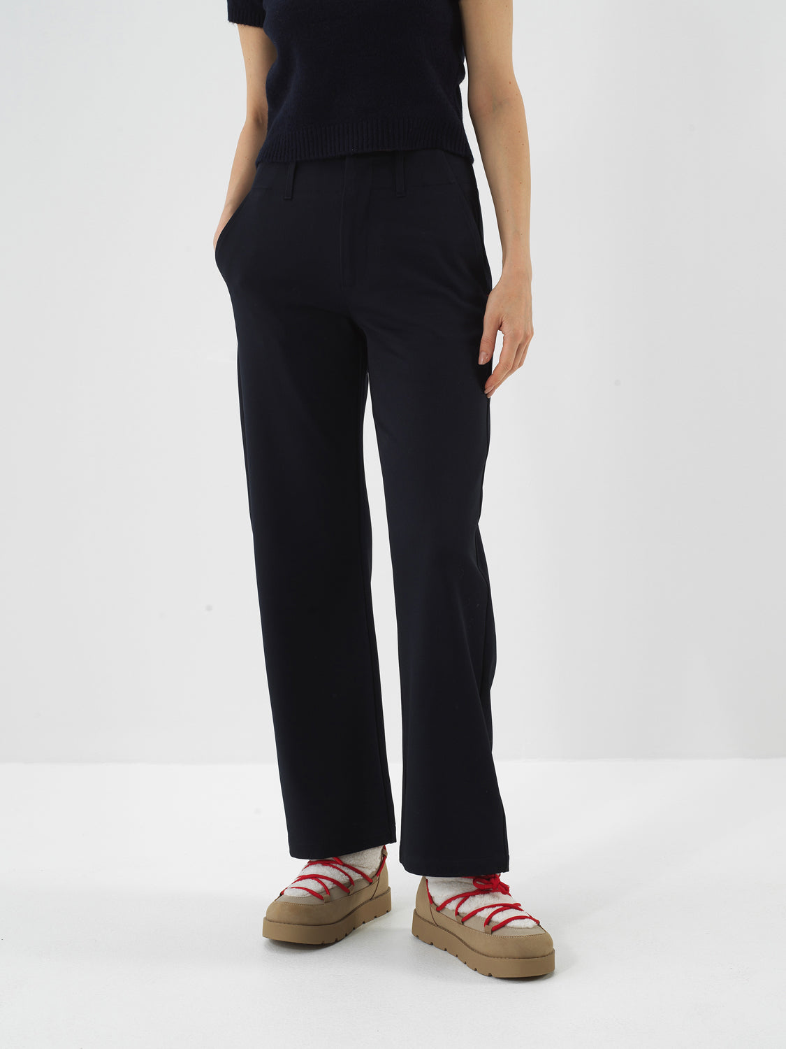 Xint Navy Flexible Textured Regular Fit Pant