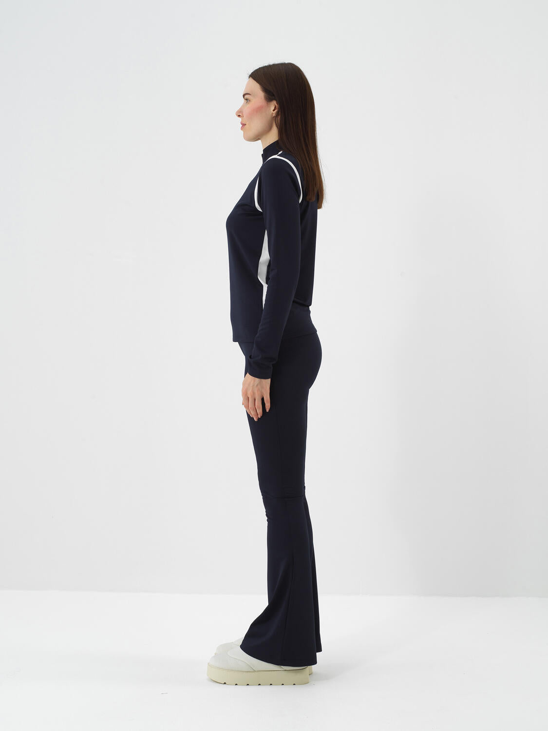 Xint Navy Flexible Textured Regular Fit Pant