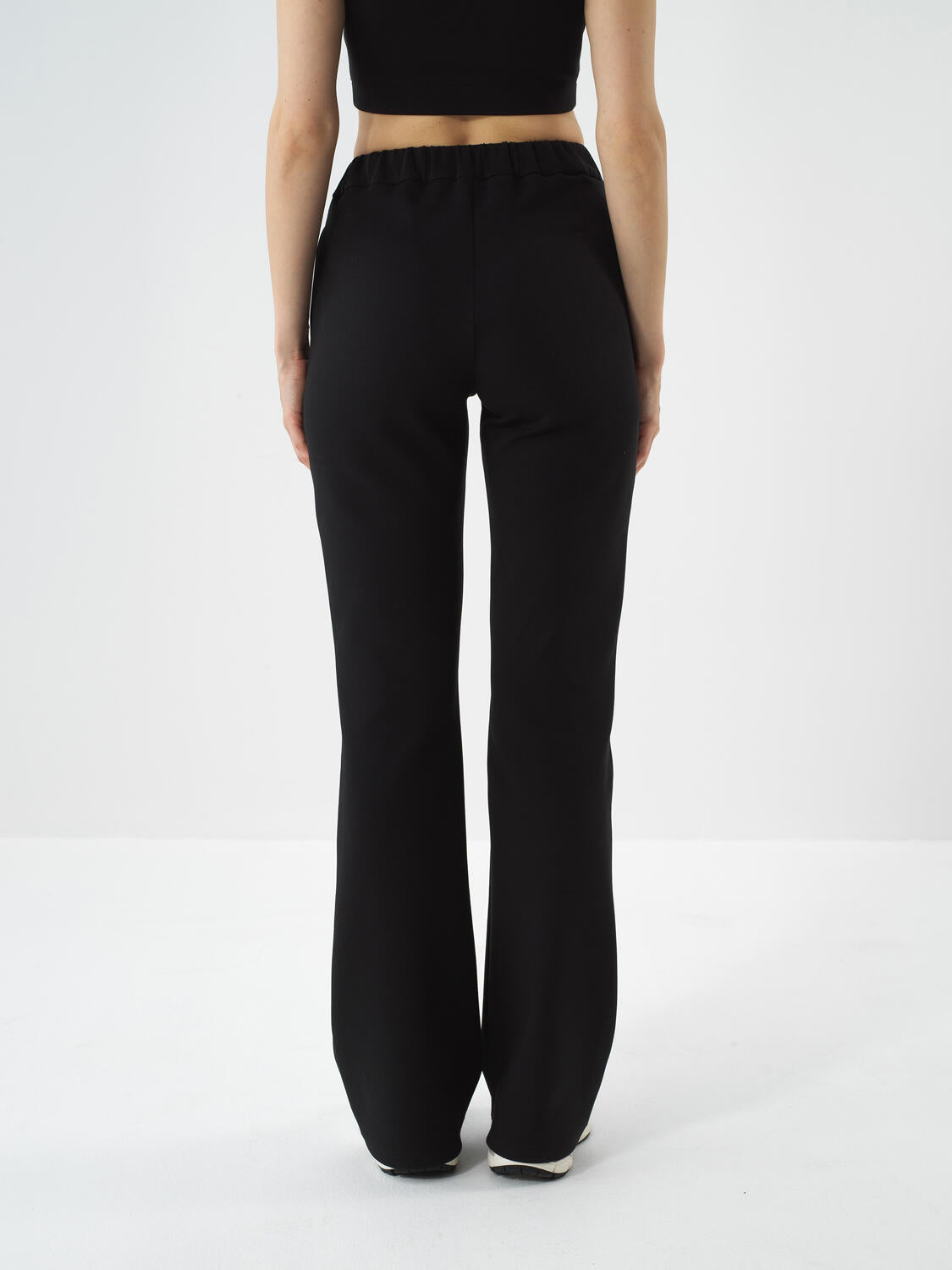 Xint Black Cotton Textured Regular Fit Pant