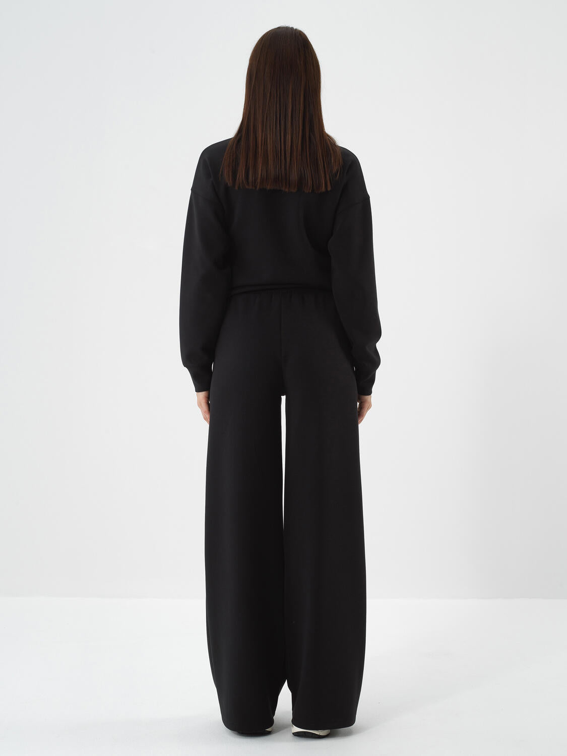 Xint Black Modal Textured Oversized Pant