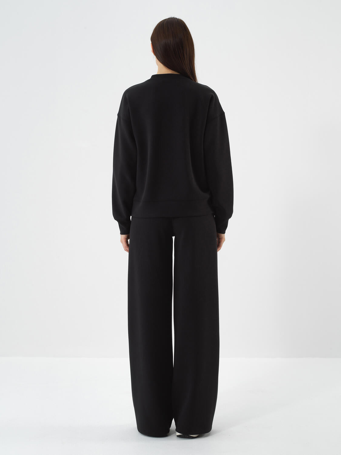 Xint Black Modal Textured Oversized Pullover