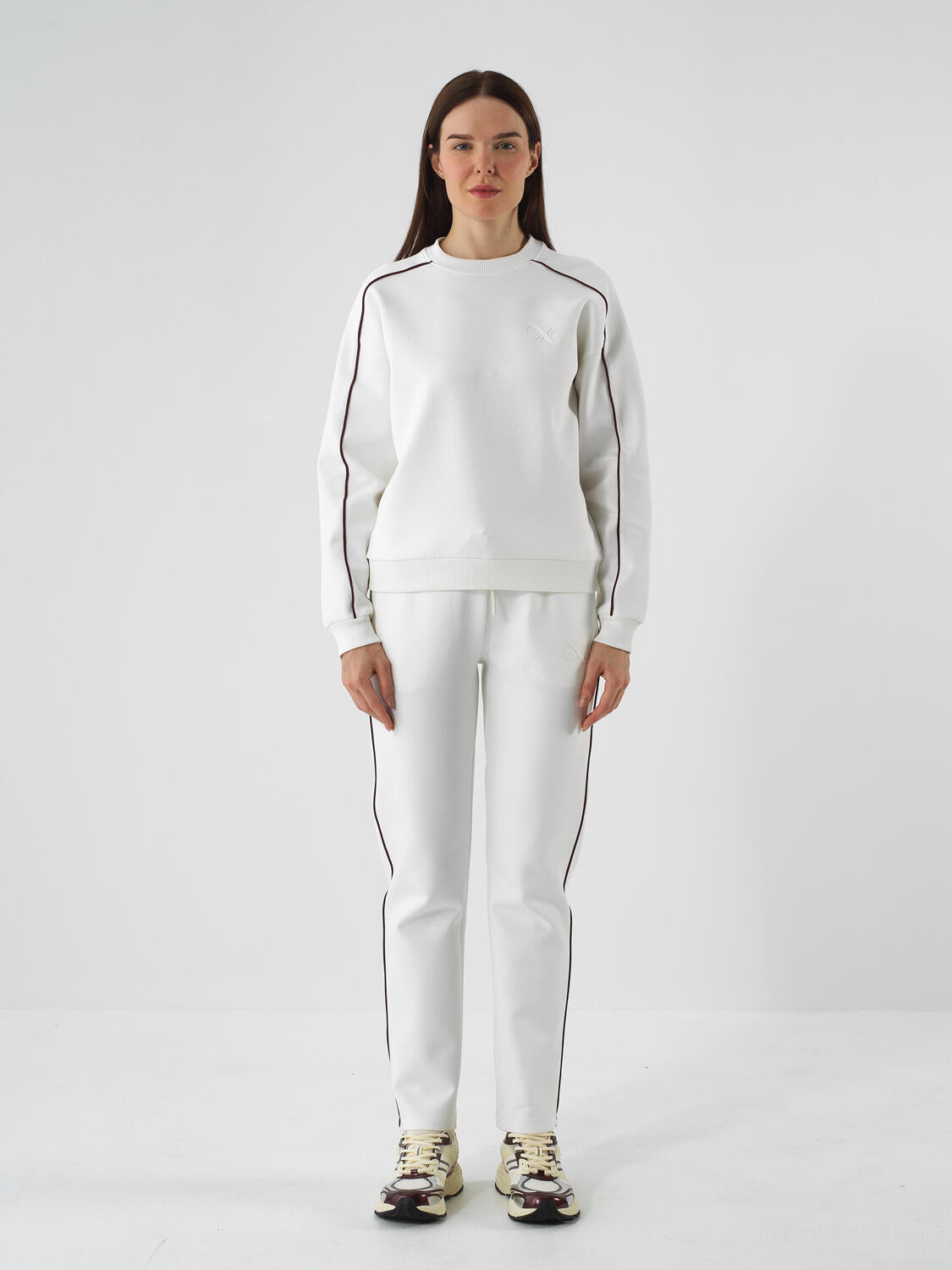 Xint Offwhite Cotton Textured Oversized Pullover