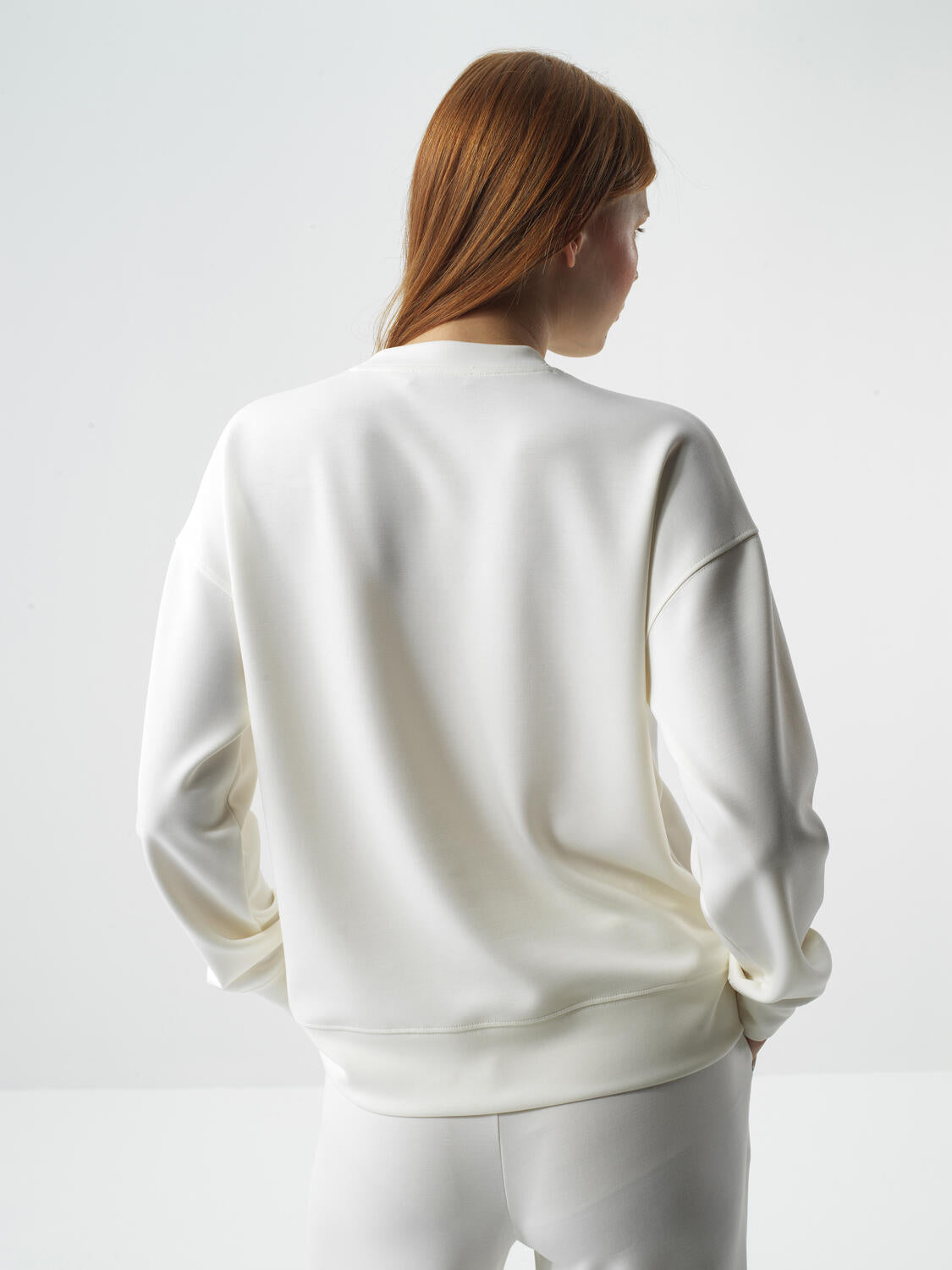 Xint Offwhite Modal Textured Oversized Pullover