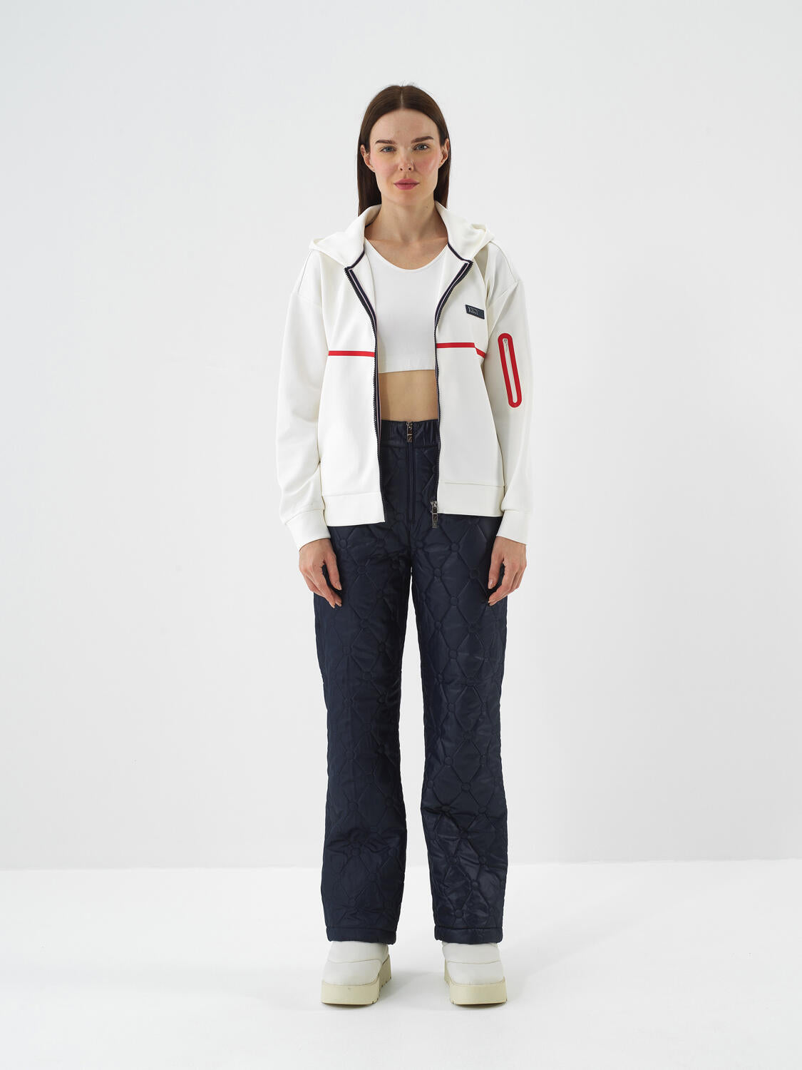 Xint Offwhite Flexible Textured Oversize Jacket