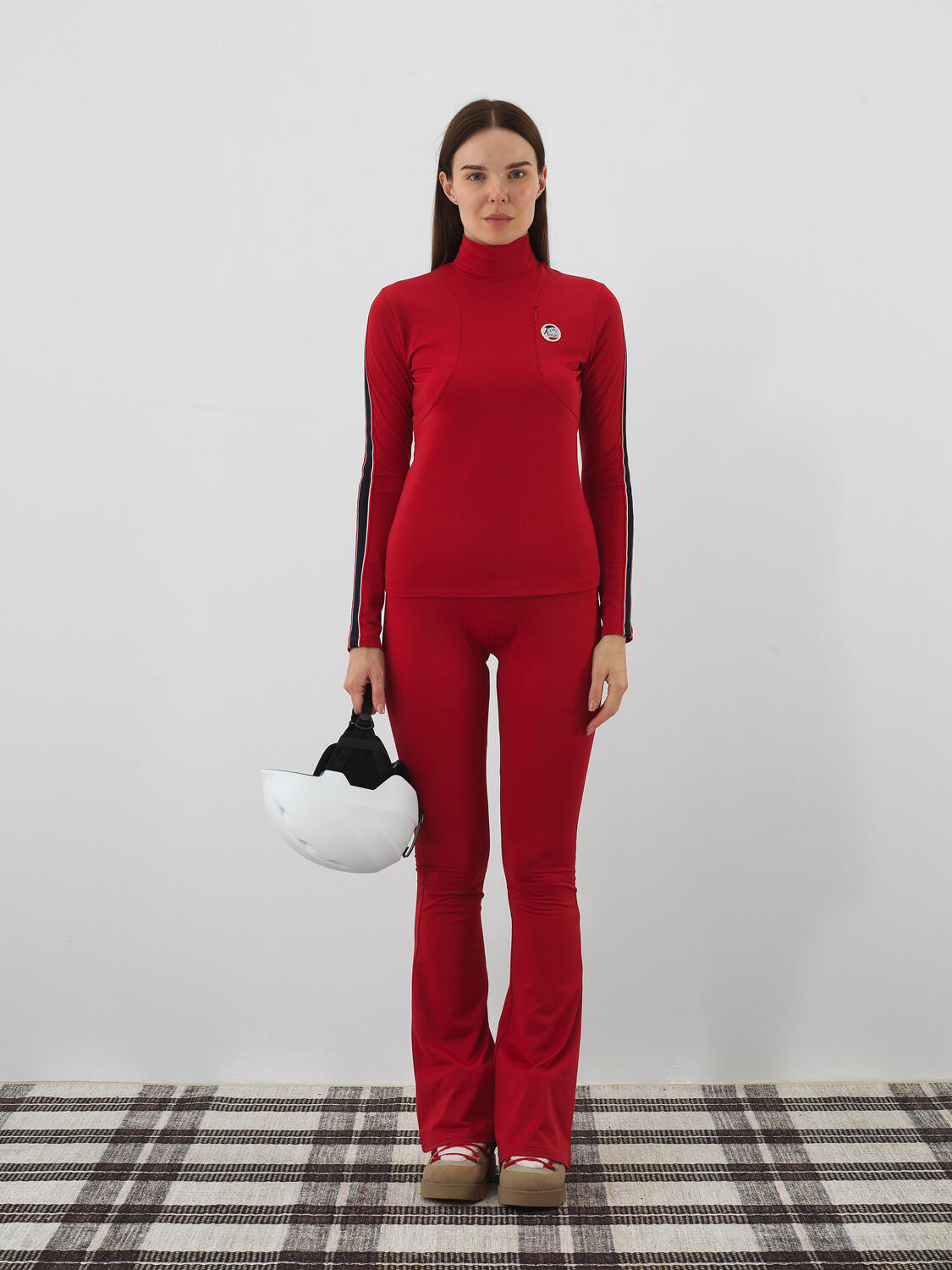 Xint Red Flexible Textured Slim Fit T-shirt