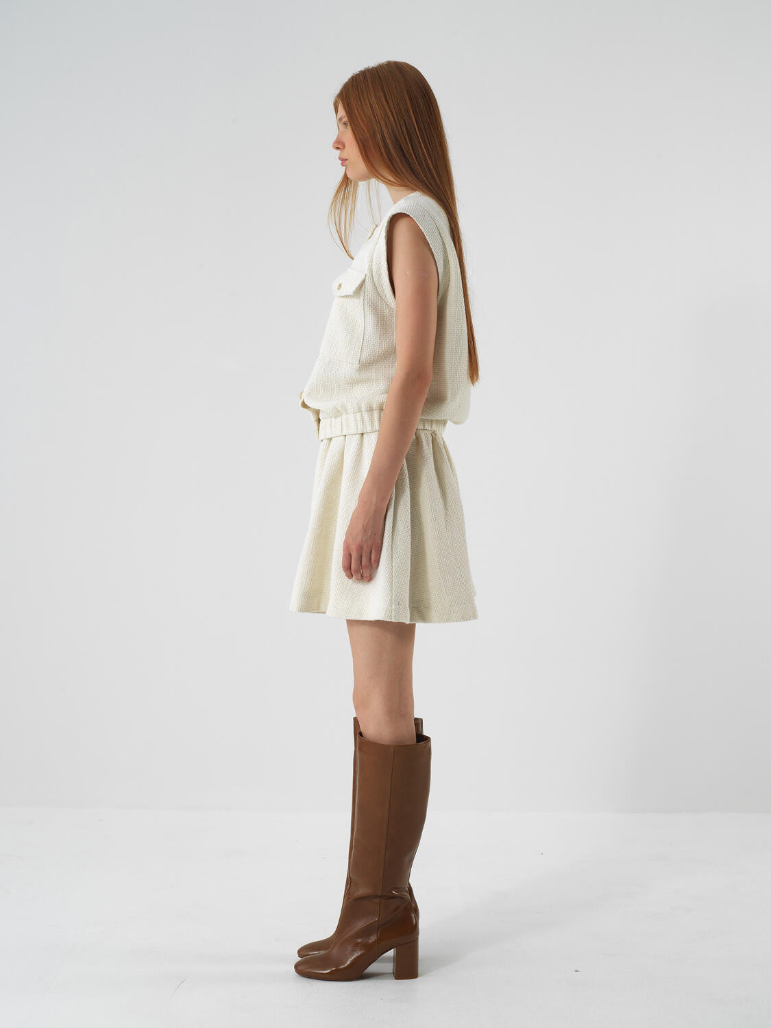 Xint Offwhite Lurex Detailed Oversize Vest