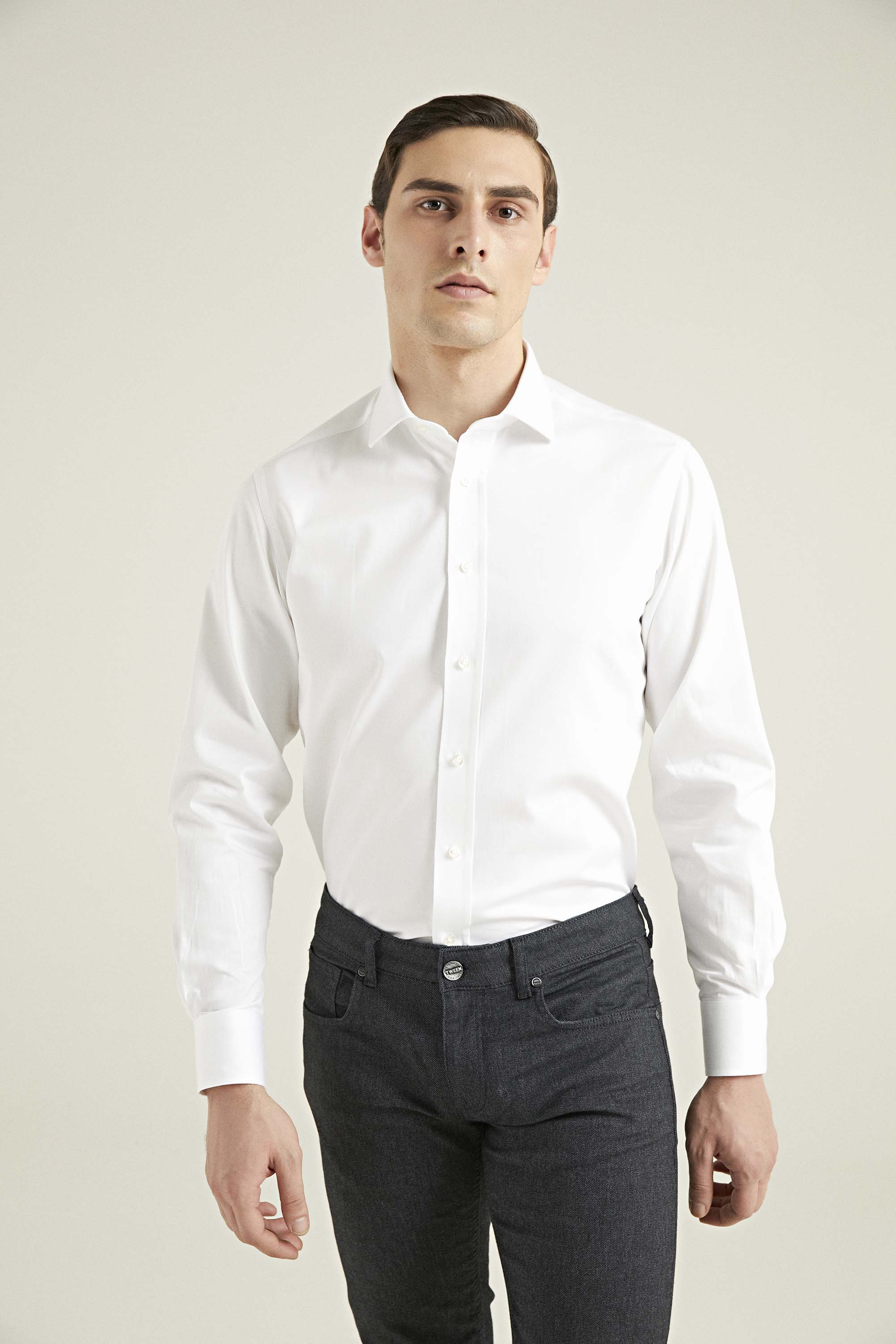 D's Damat White Regular-Fit Classic Shirt