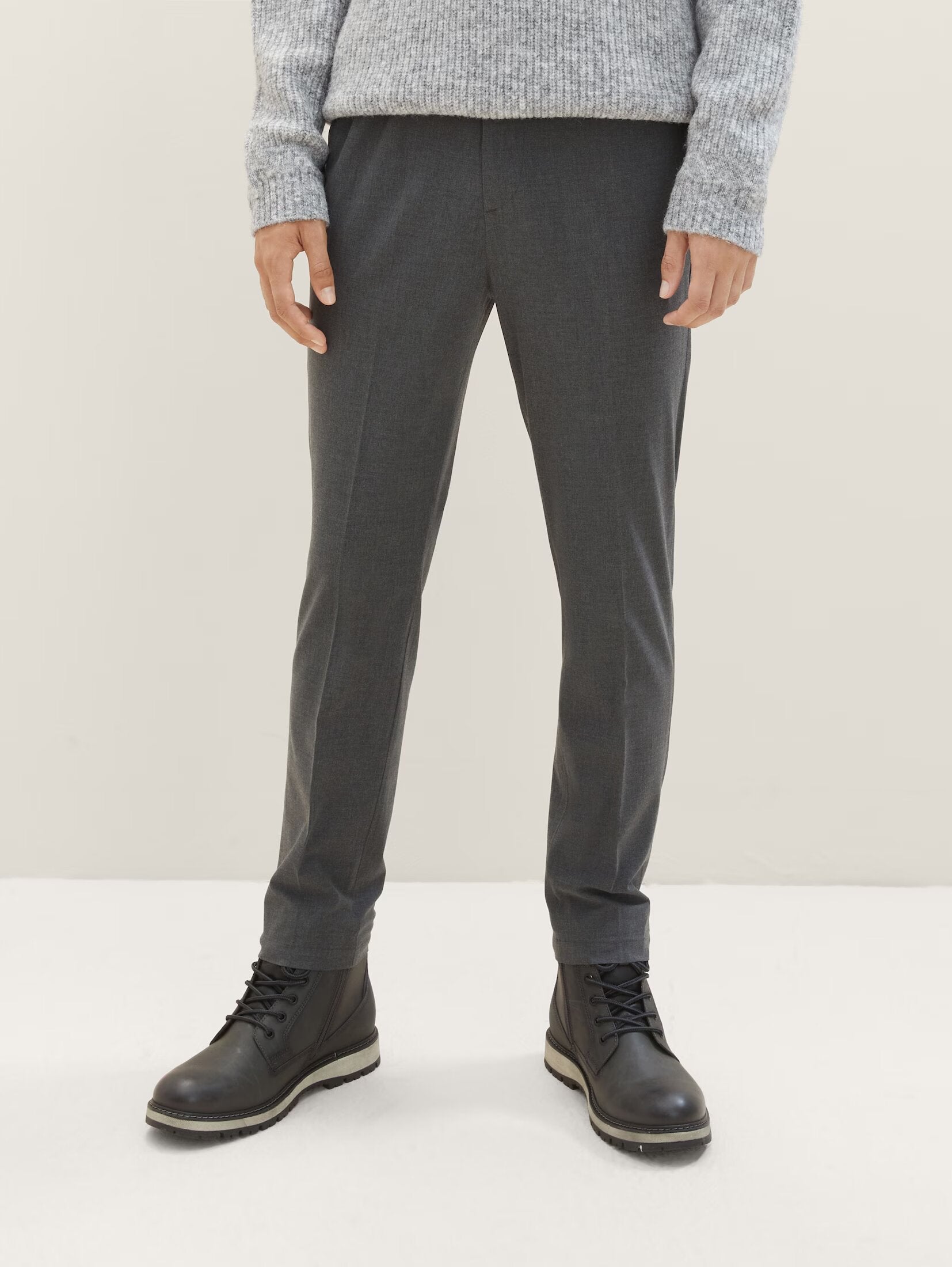 Tom Tailor Relaxed Tapered Mid Grey Melange Chinos