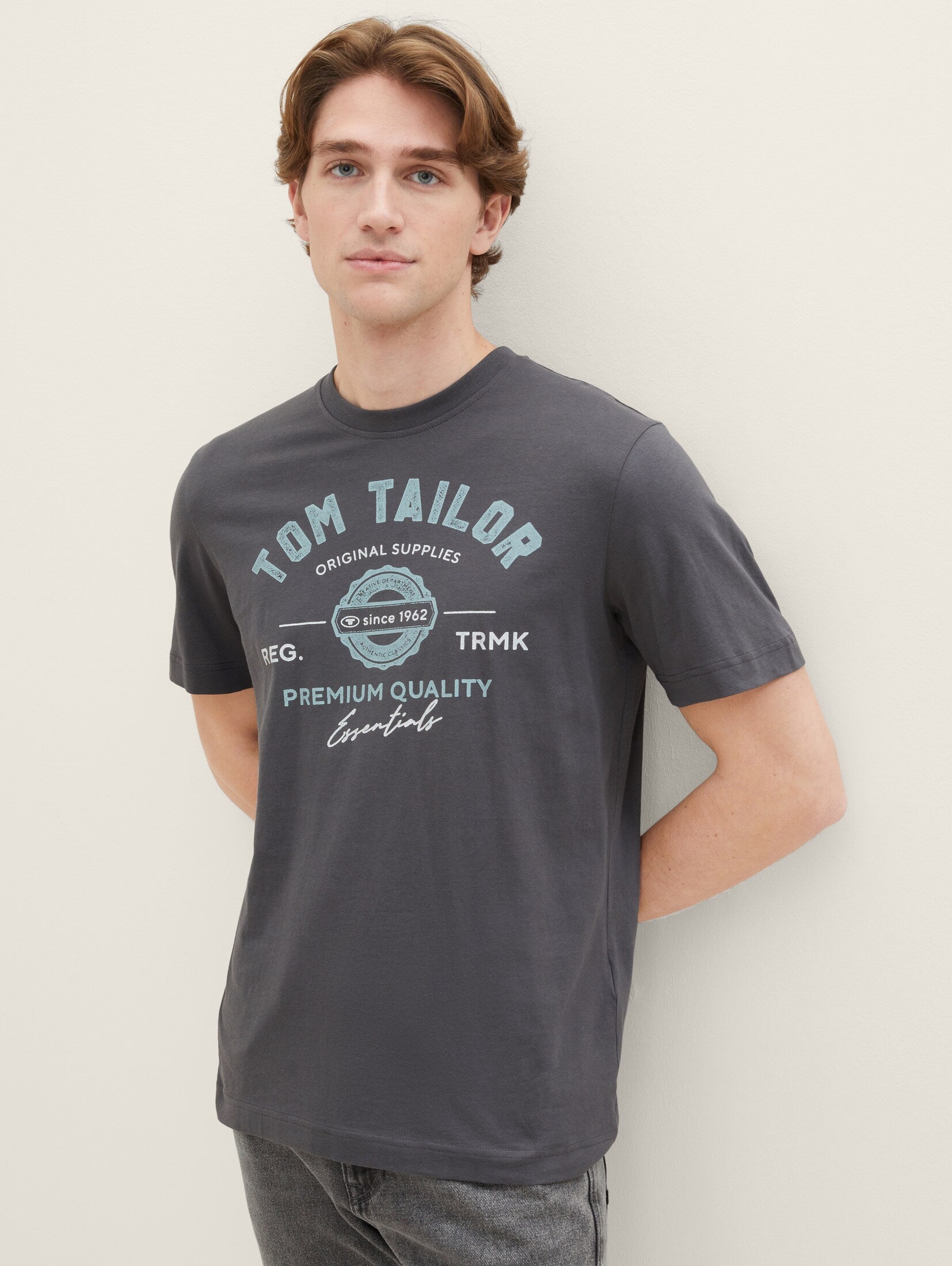 Tom Tailor Grey T-shirt With A Logo Print