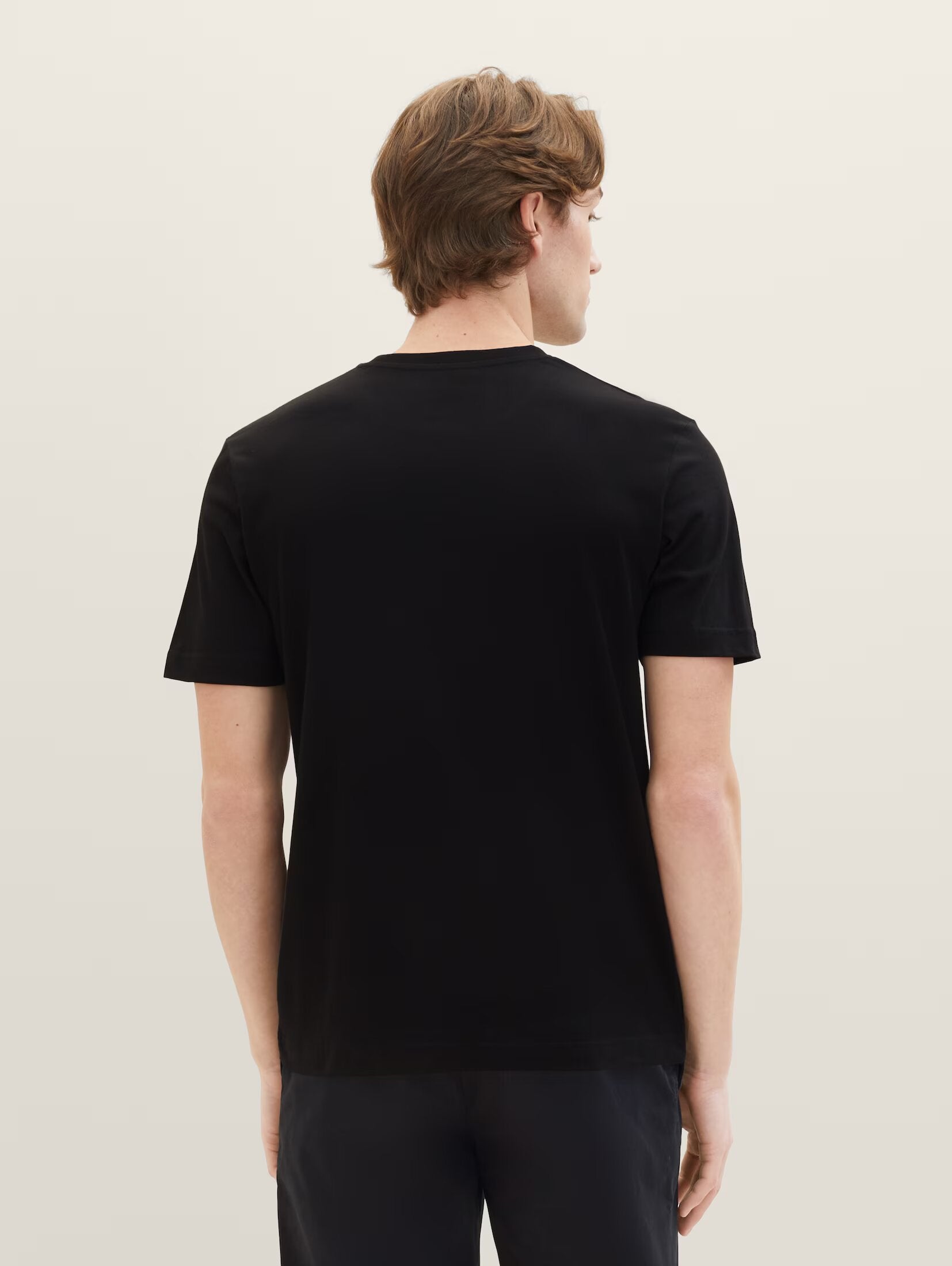 Tom Tailor Basic Black T-shirt With a Round Neckline