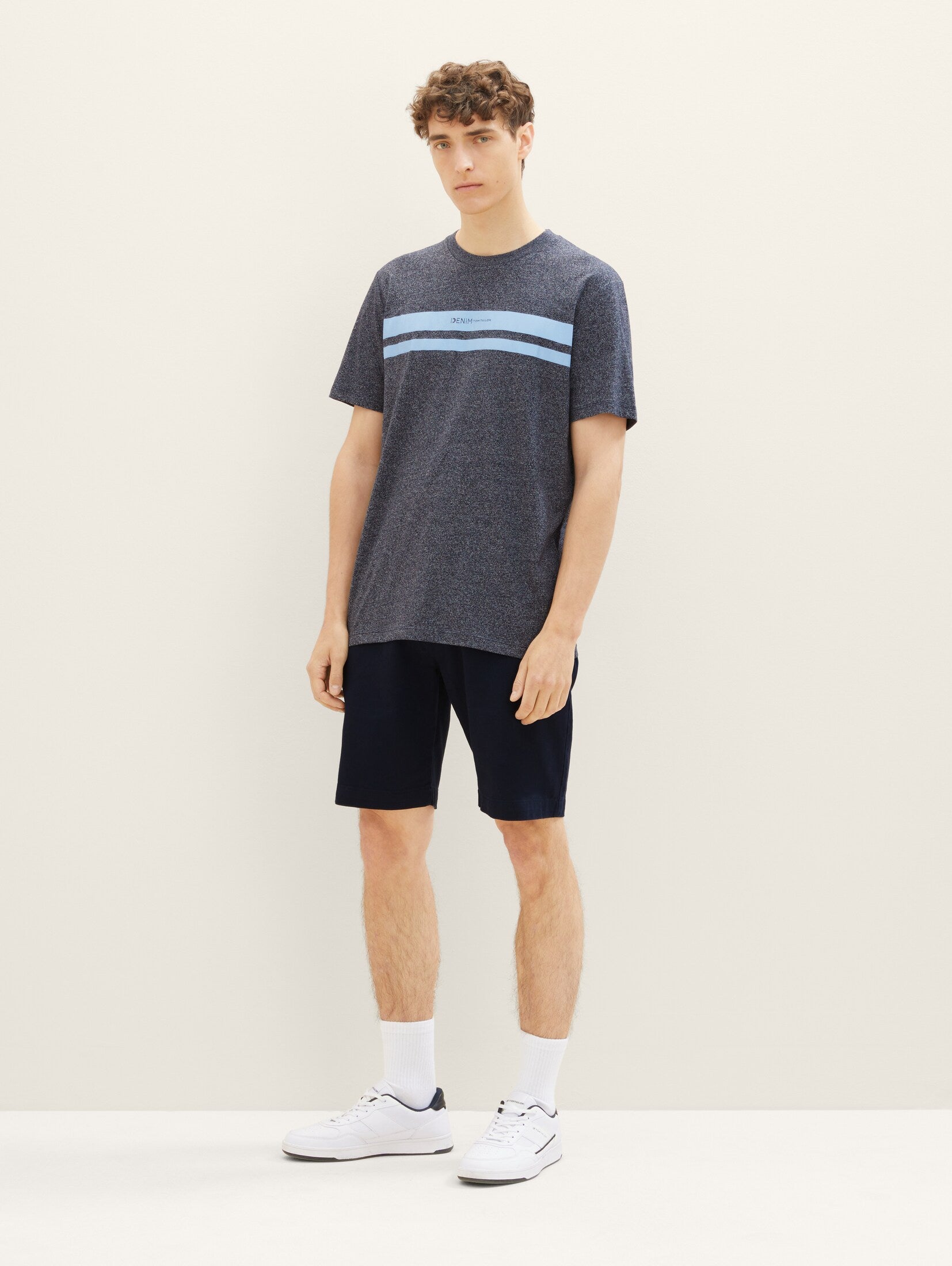 Tom Tailor Sky Captain Blue Non-Solid T-shirt With a Print