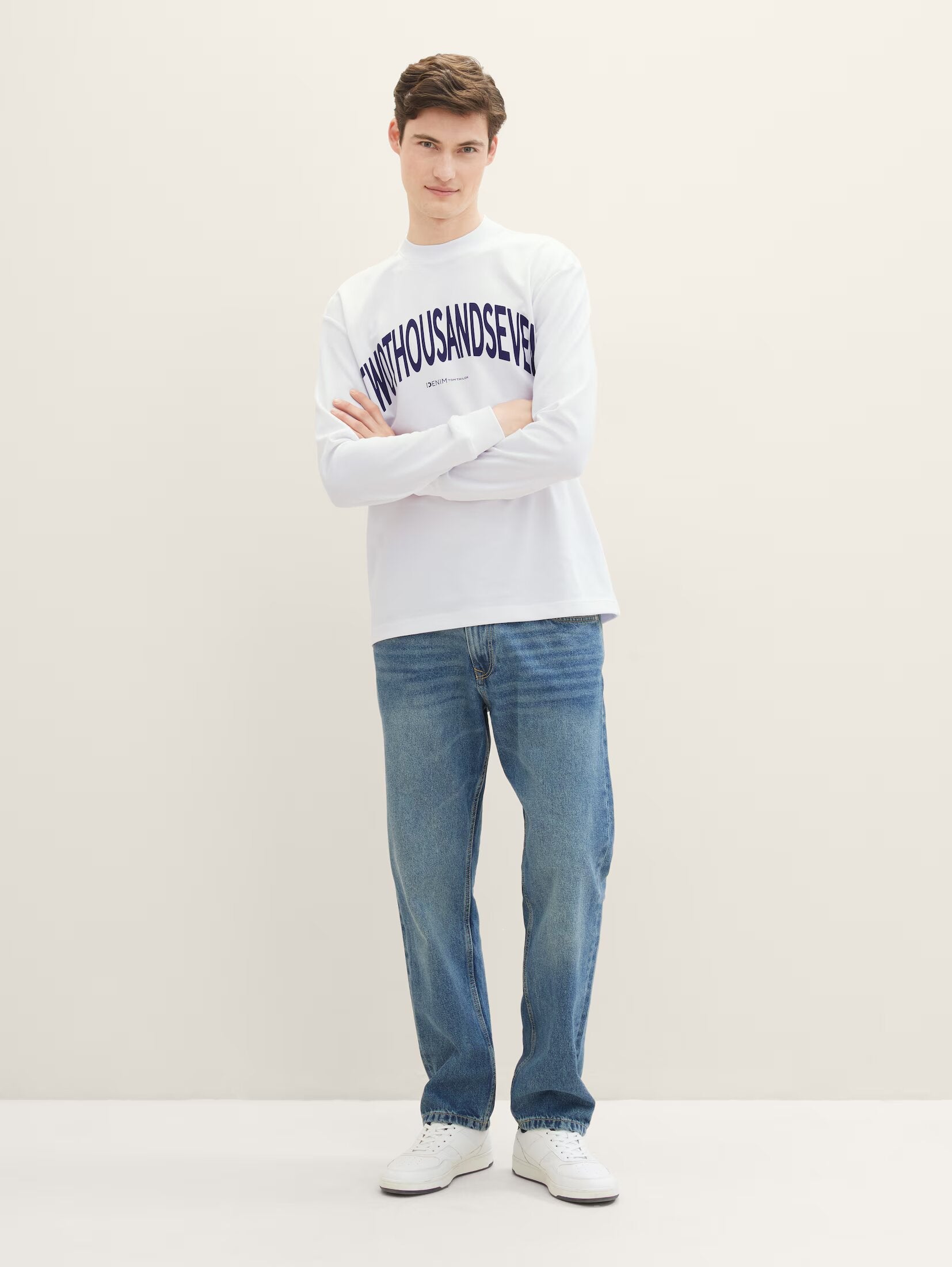 Tom Tailor White Sweatshirt With a Text Print