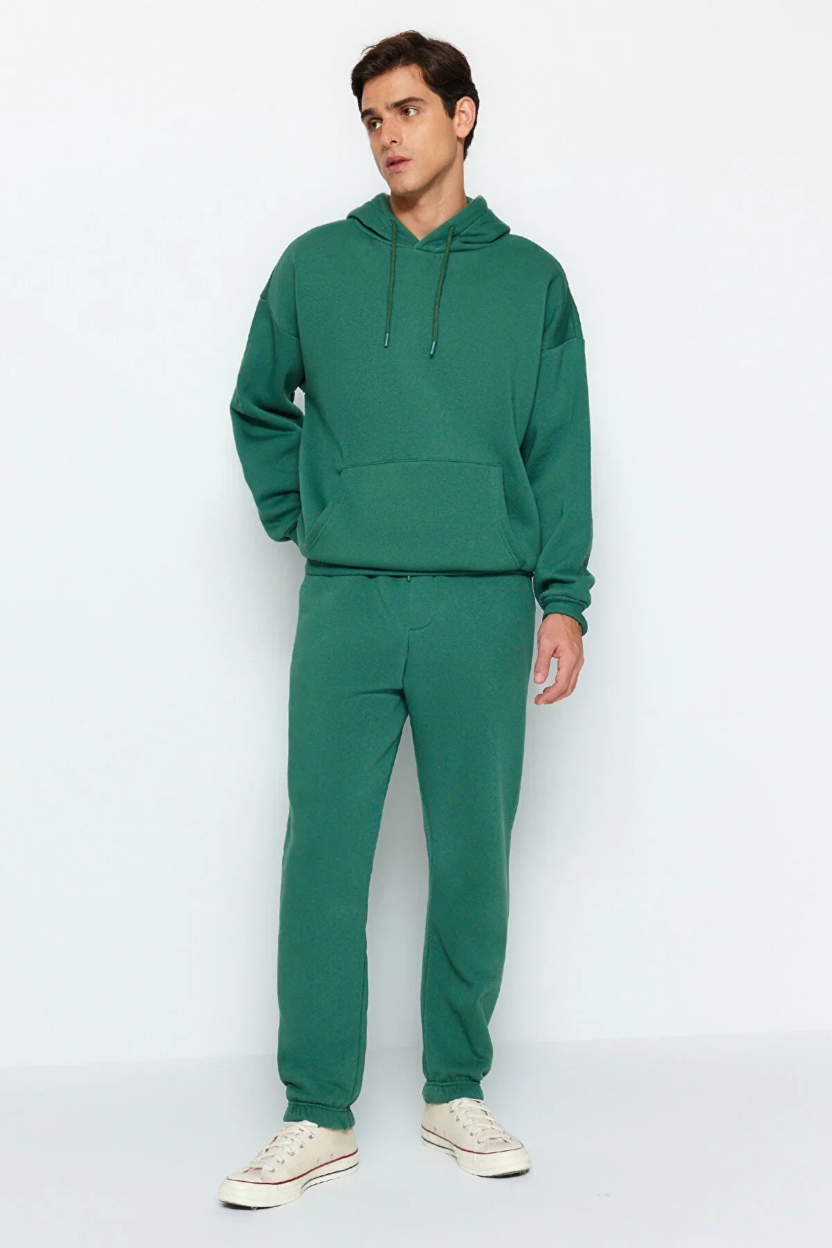 Trendyol Oversized Dark Green Sweat-Suit Set