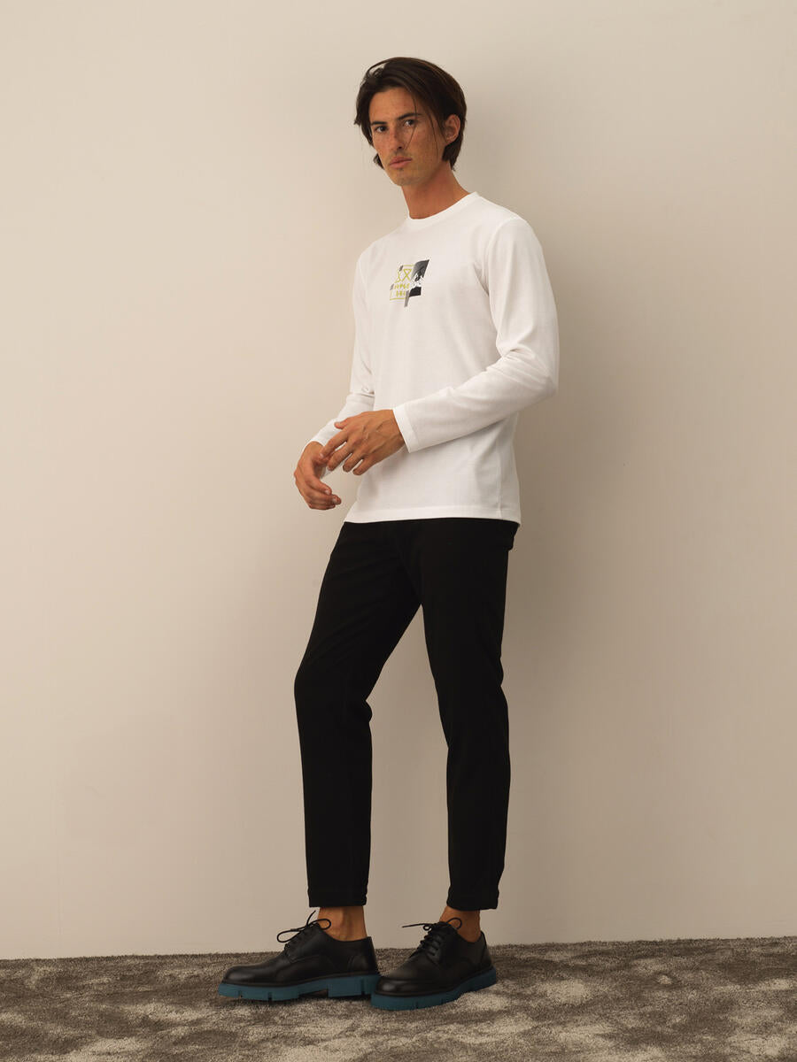 Men "Helicopter" White Pullover