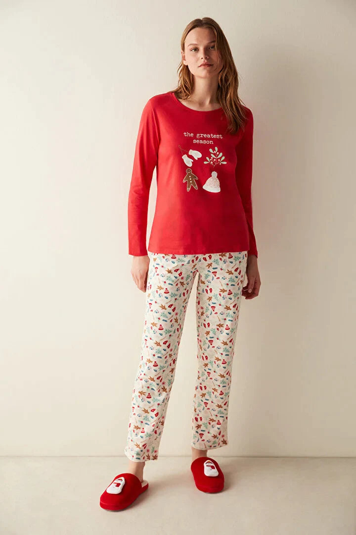 Penti Christmas Season Red Pajama Set
