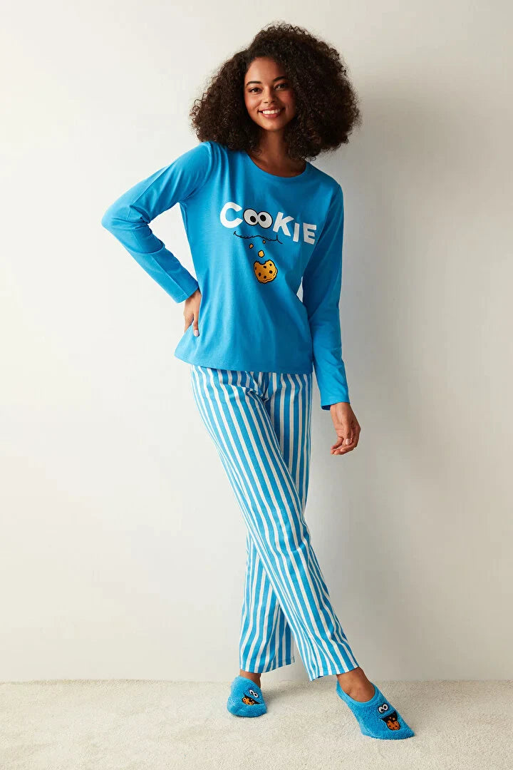 Penti Cookie Monster Blue Pajama Set