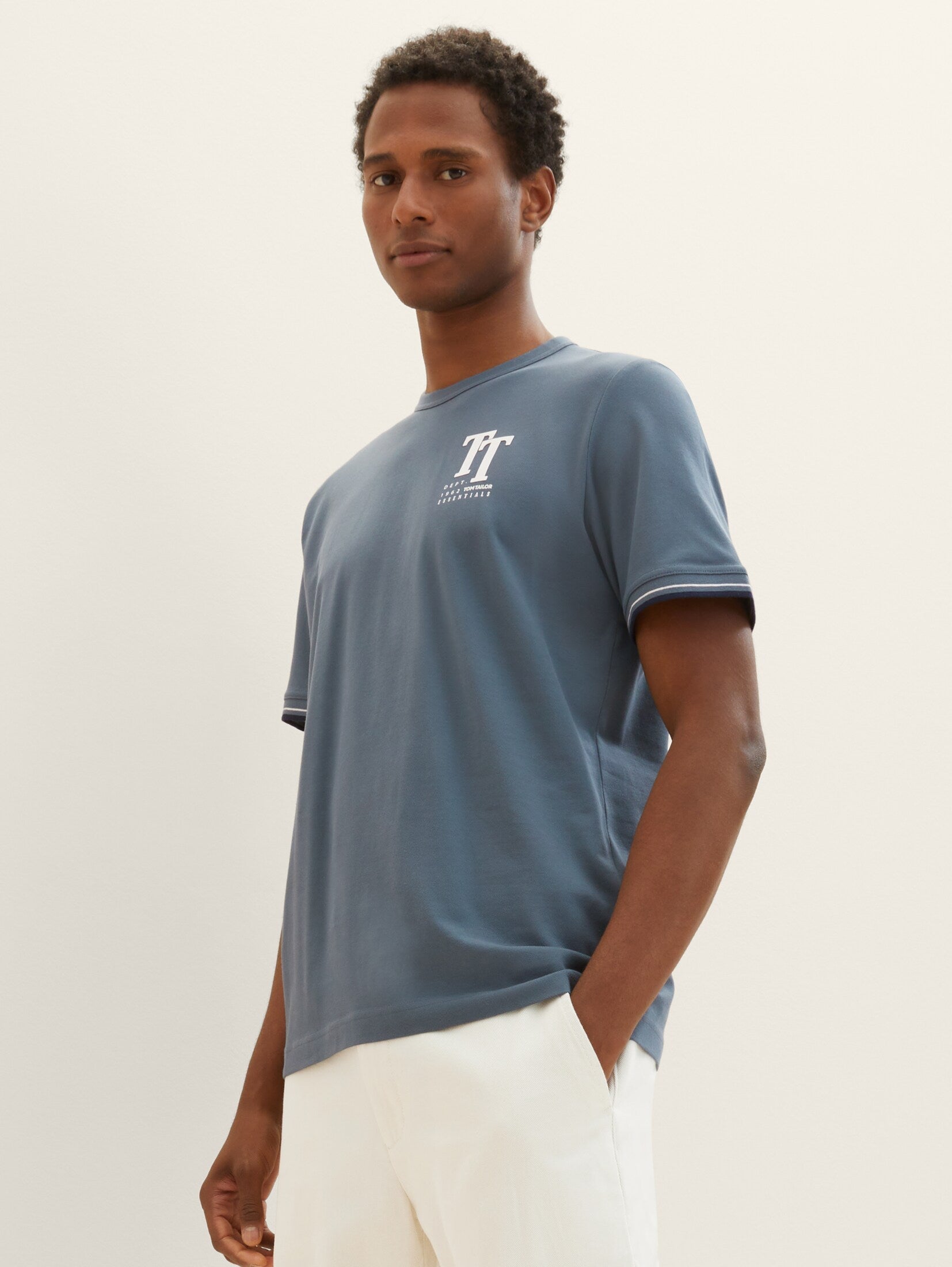 Tom Tailor Indigo Printed T-Shirt
