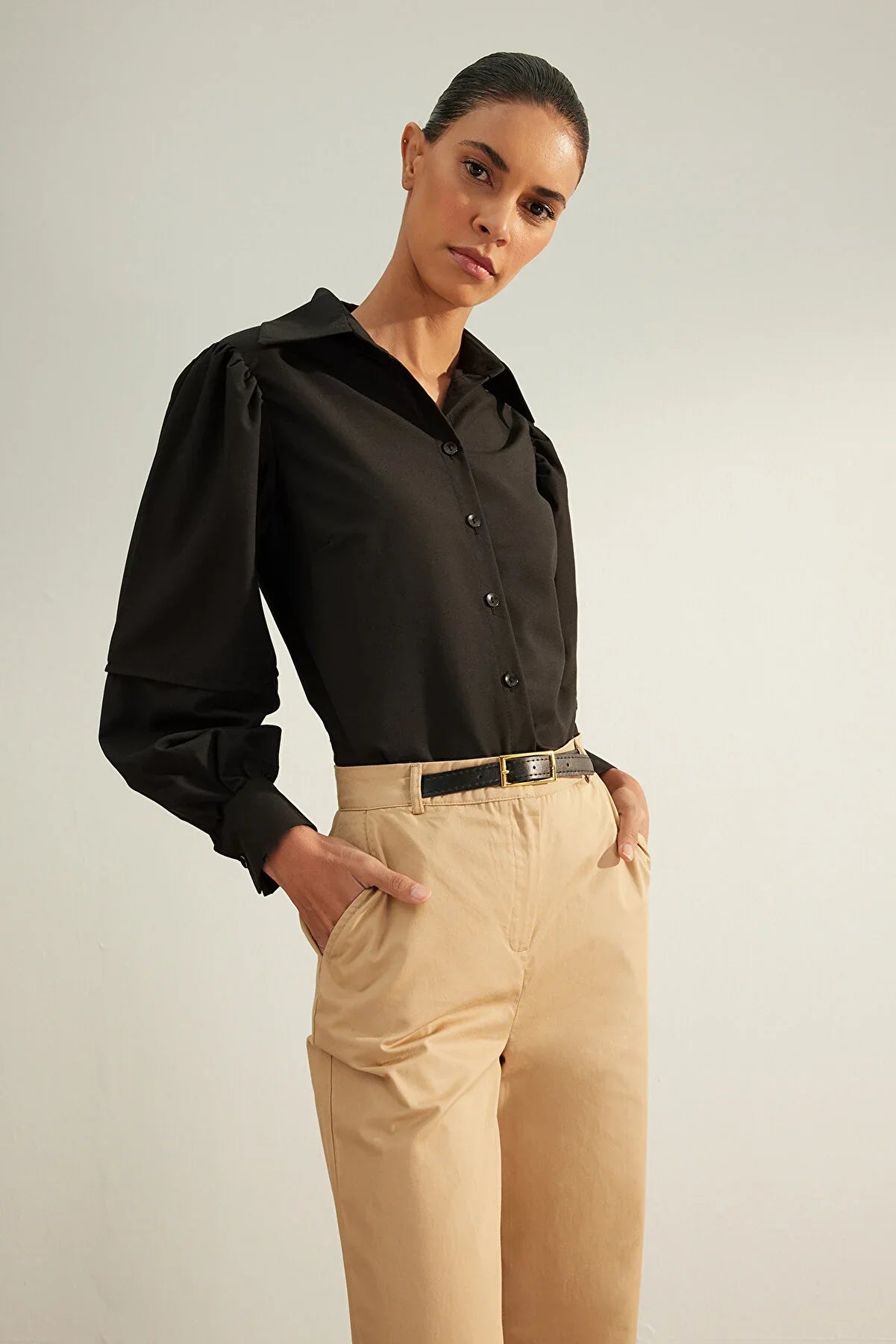 Trendyol Slim Fit Occasional Black Shirt
