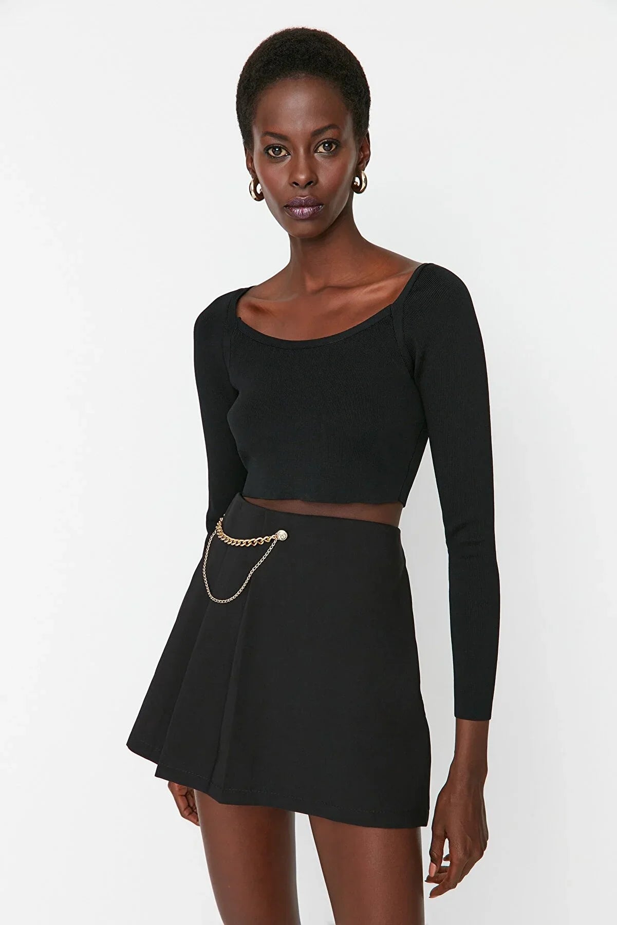 Trendyol High Waist Black Skirt