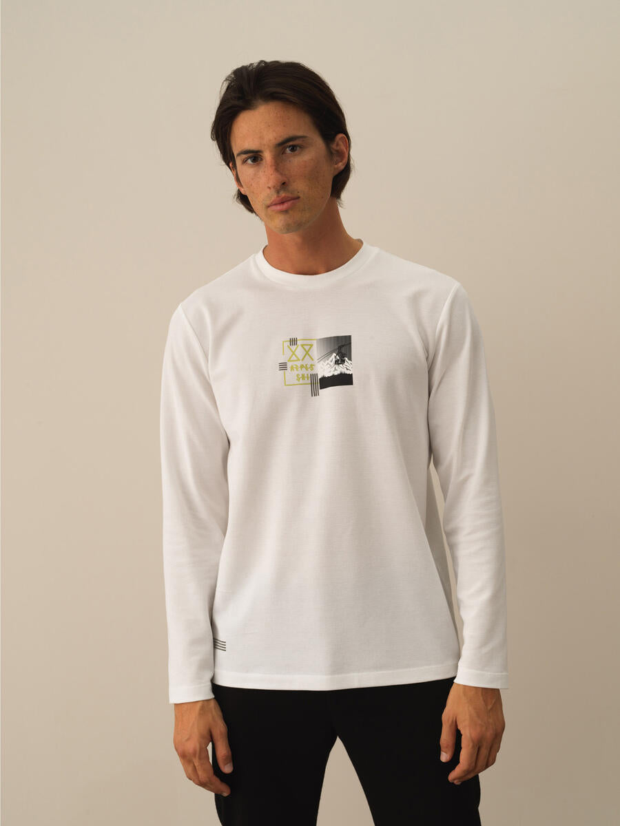 Men "Helicopter" White Pullover