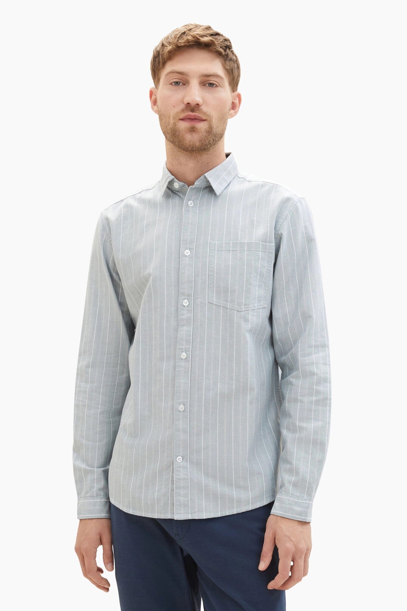 Tom Tailor Grey Lined Shirt