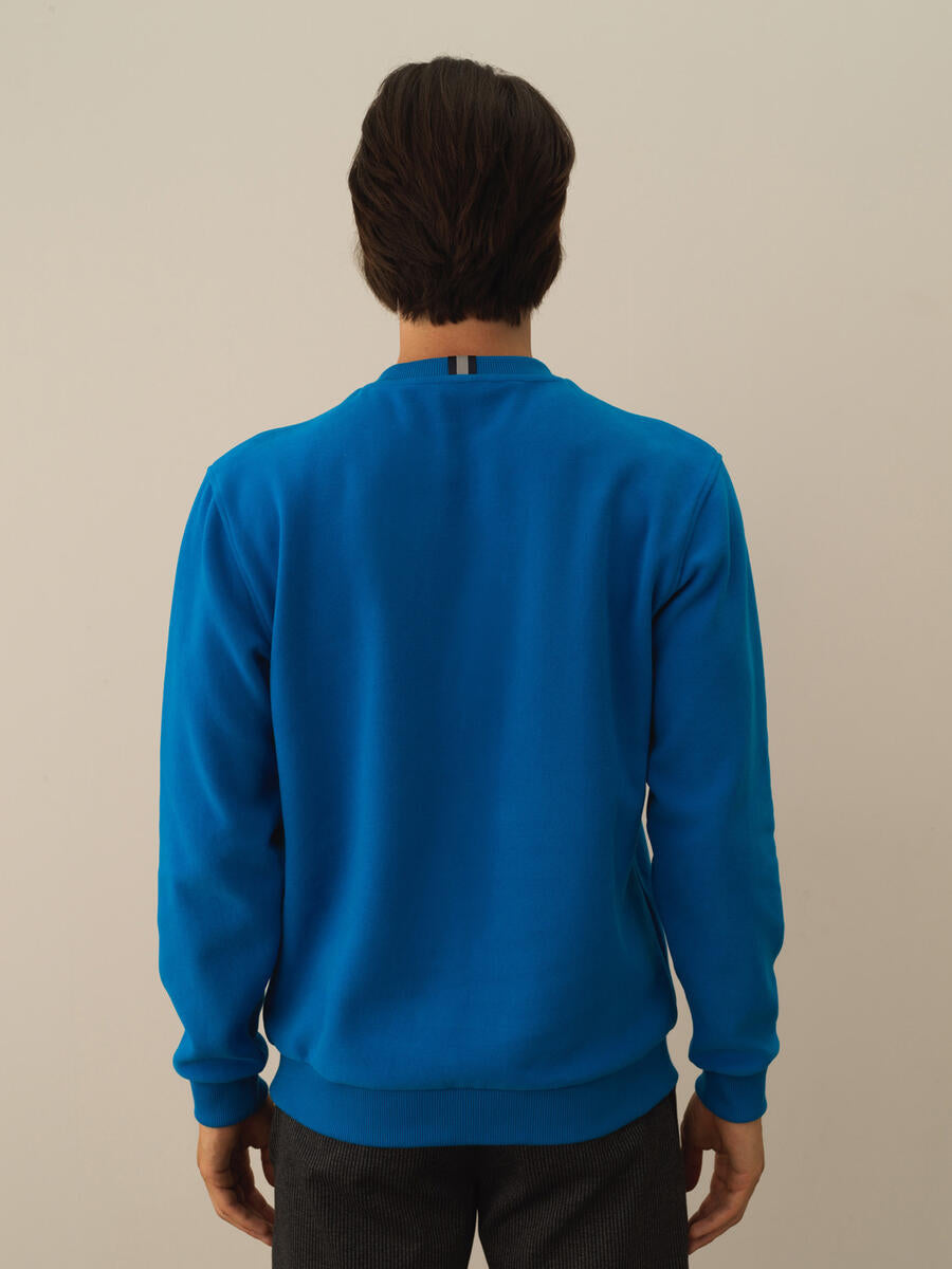 Men Basic Blue Classy Pullover