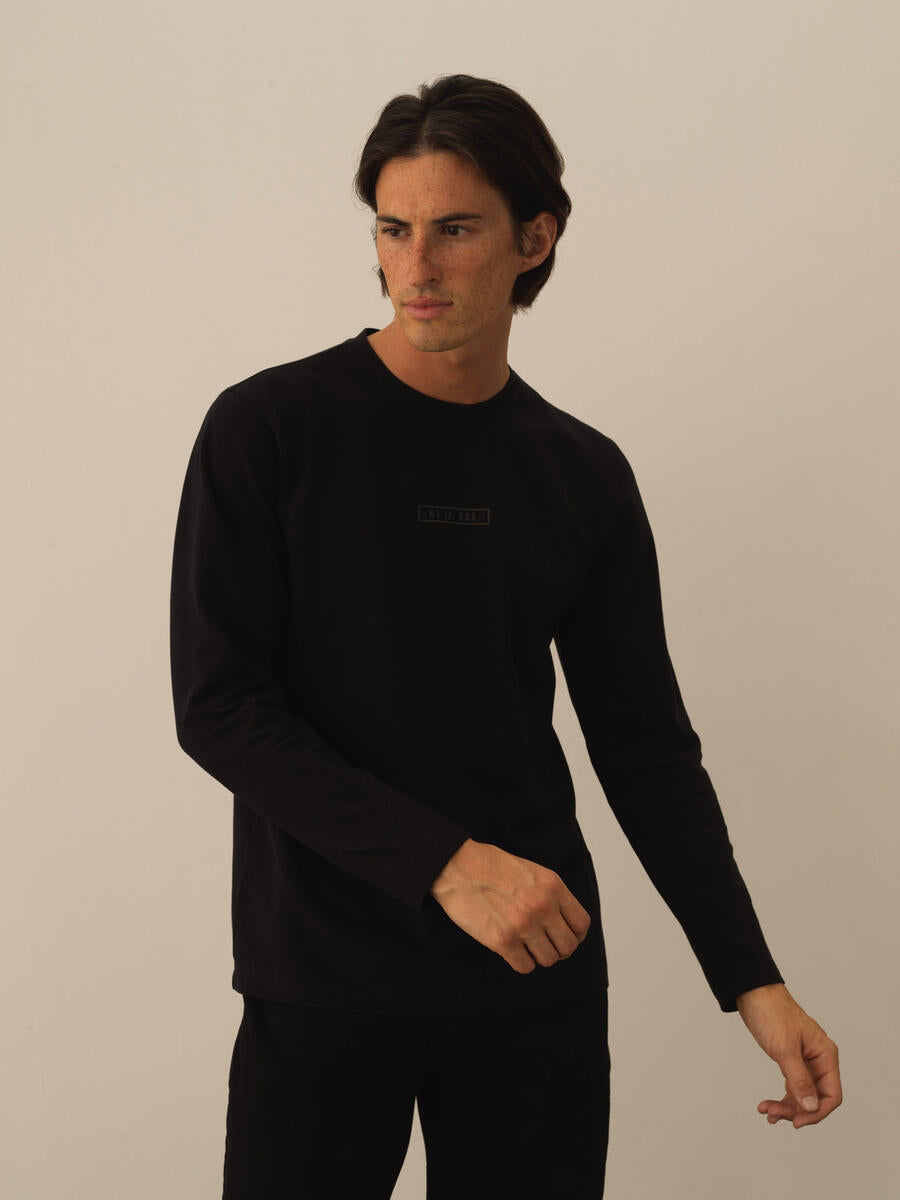 Men Classy Black Printed Design Pullover